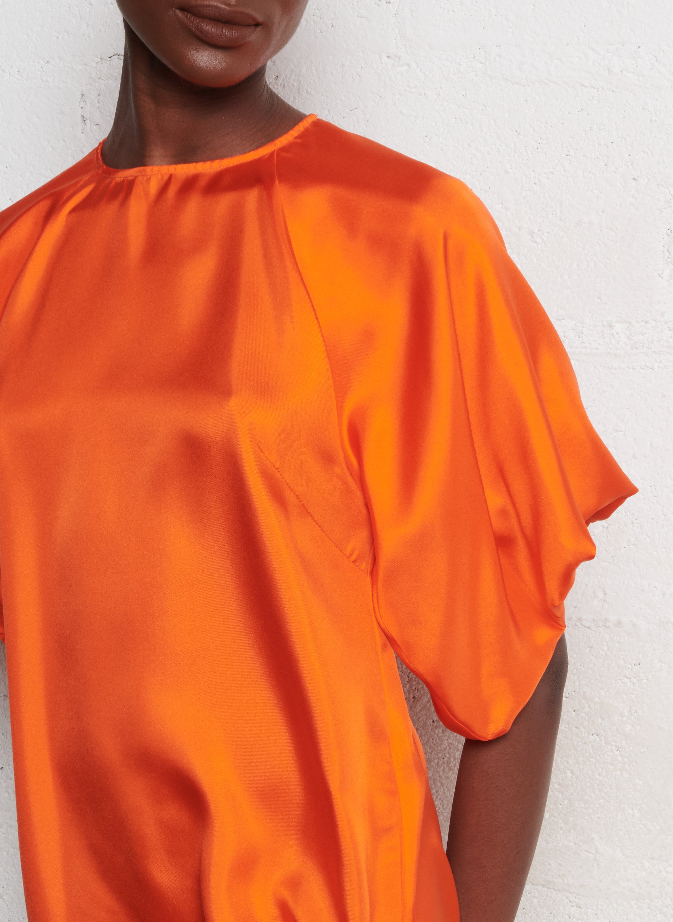 Straight silk dress ELISE CHALMIN Orange