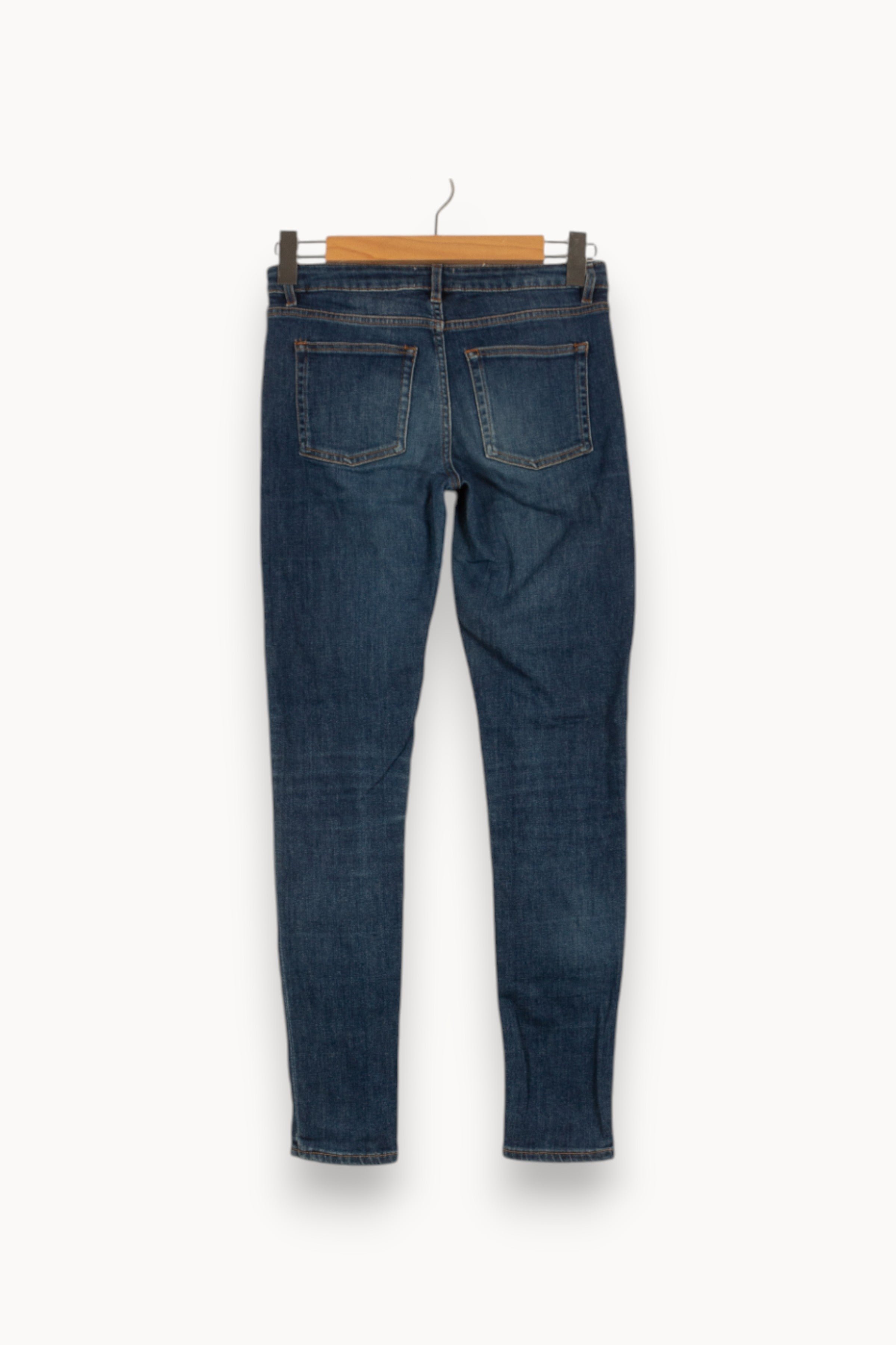 Cropped slim jeans with studs ACNE STUDIOS - Seconde Main Blue