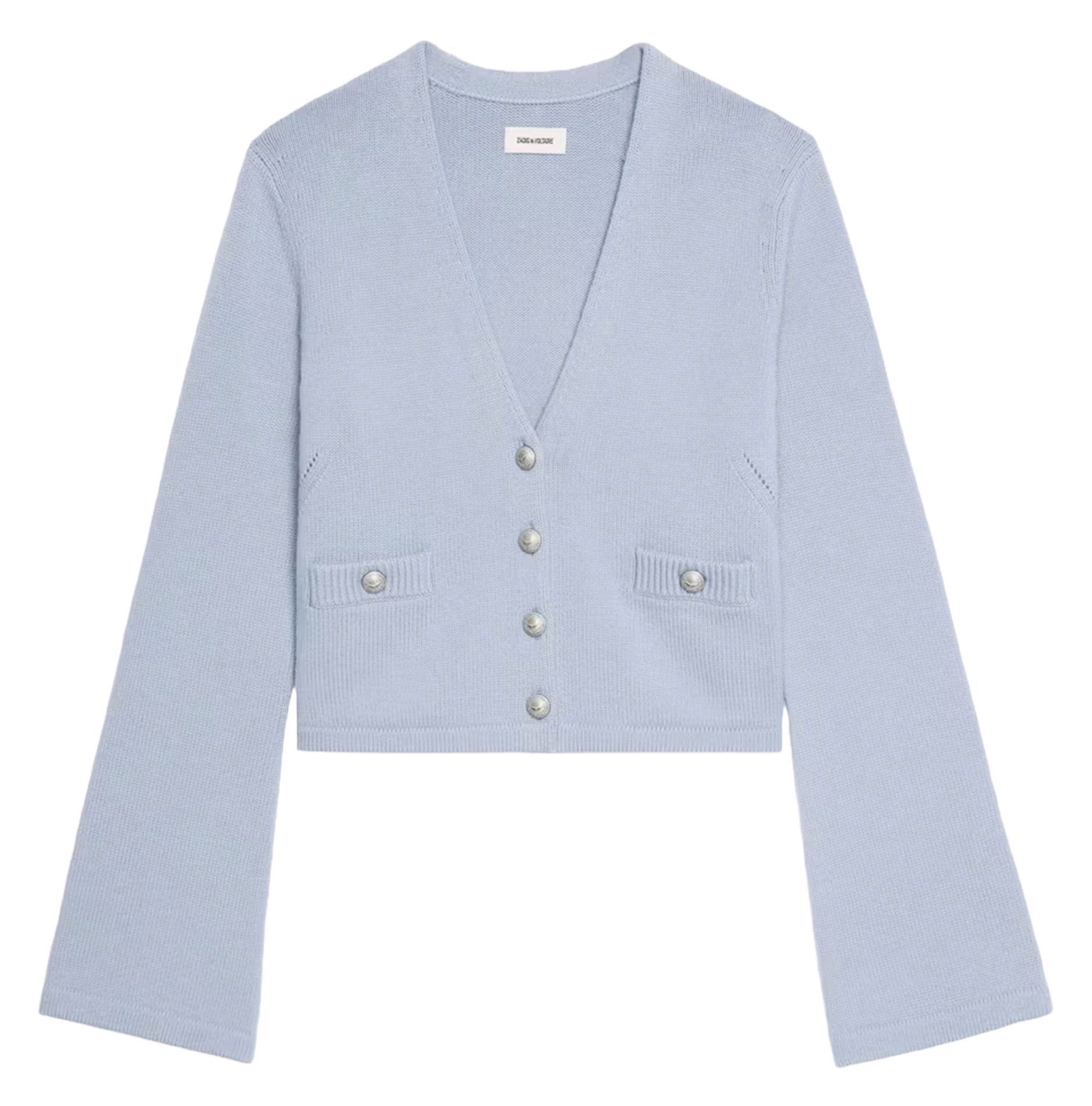 V-Ausschnitt-Knopfleiste aus Kaschmir ZADIG&VOLTAIRE Blau