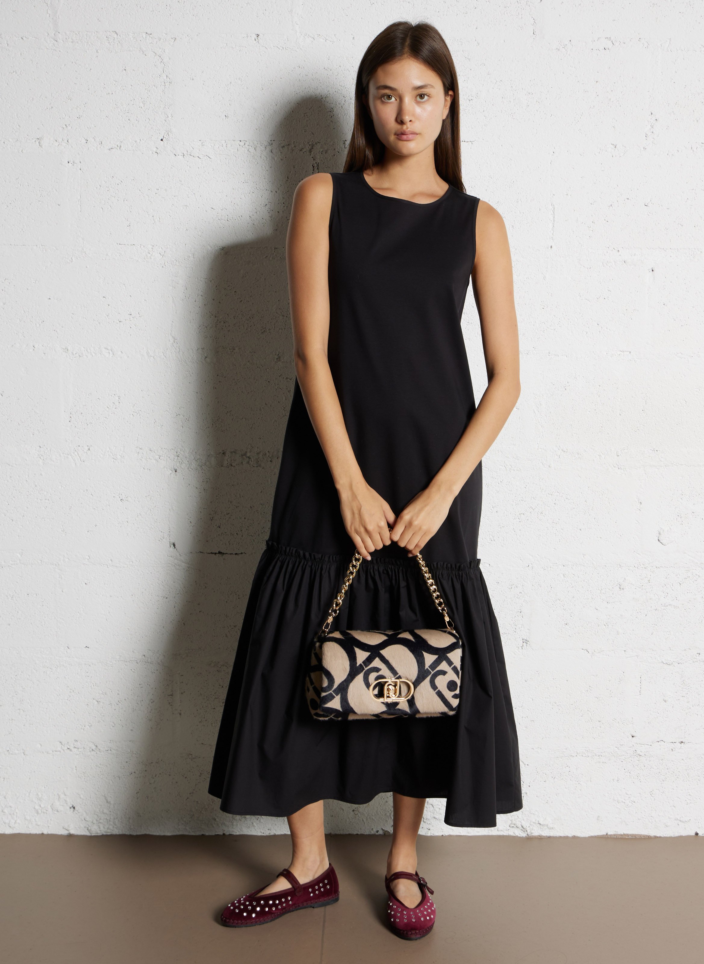 Sac bandoulière en fausse fourrure imprimée LIU JO Blanc