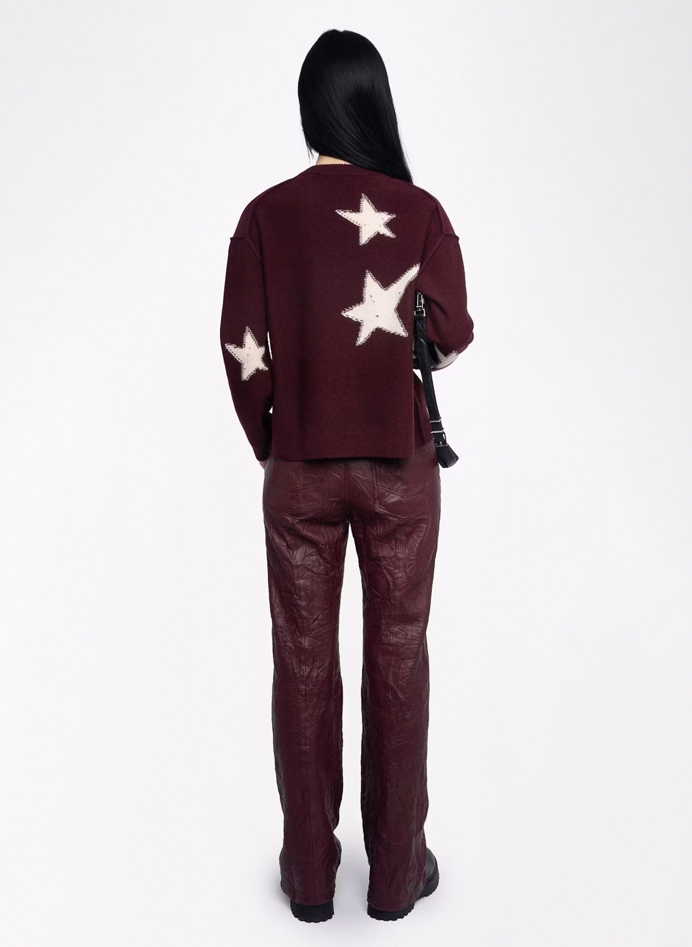 Pull droit en cachemire imprimé ZADIG&VOLTAIRE Violet