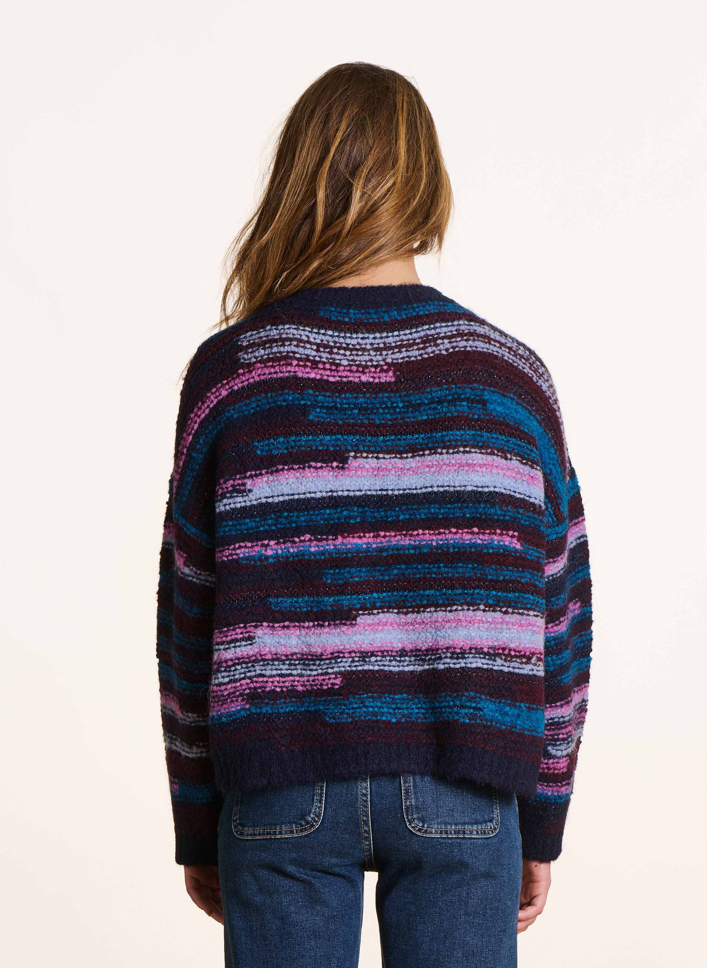 Ample striped fantasy sweater LA FEE MARABOUTEE Multicolored