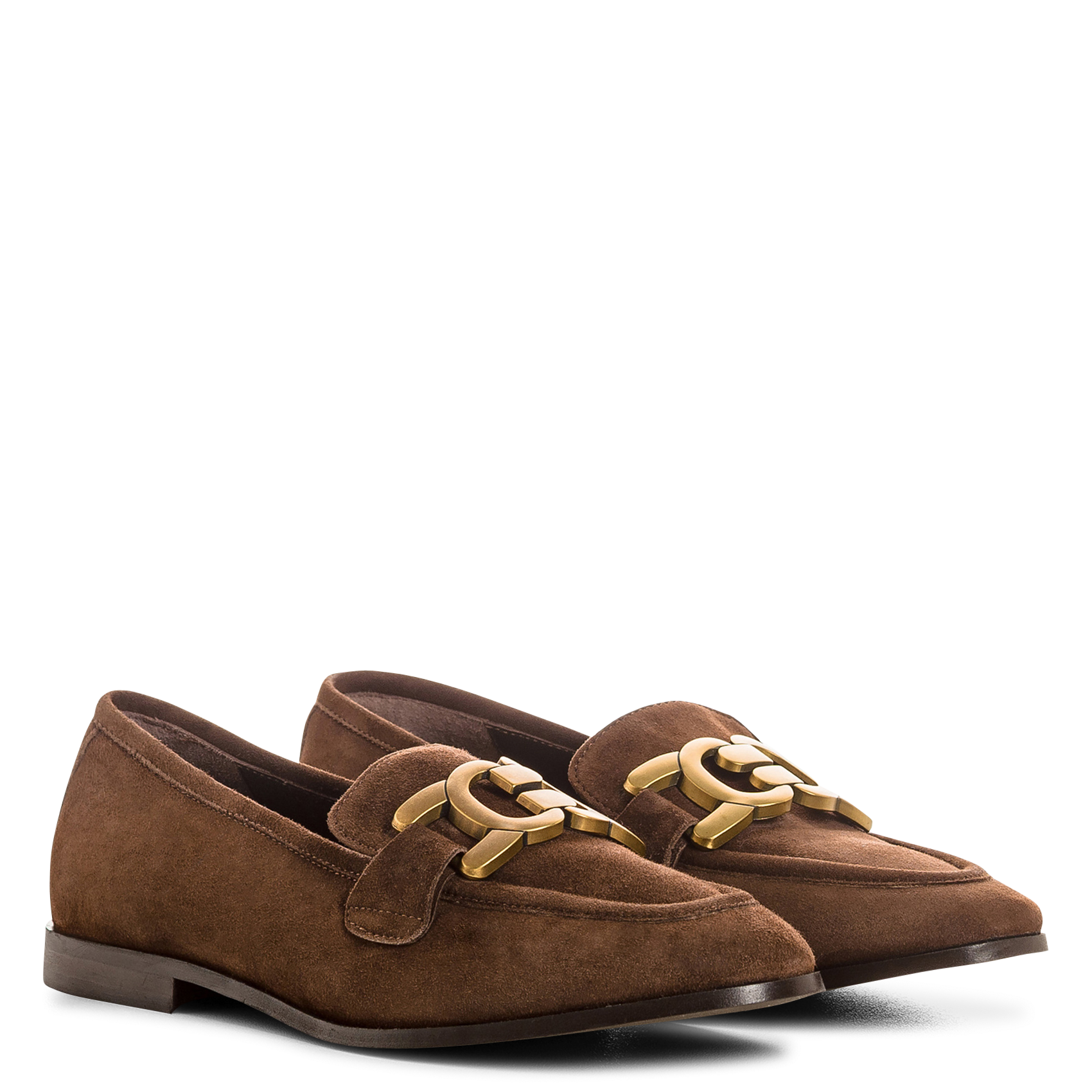 Mocassins met gesp van suèdeleer REQINS Bruin