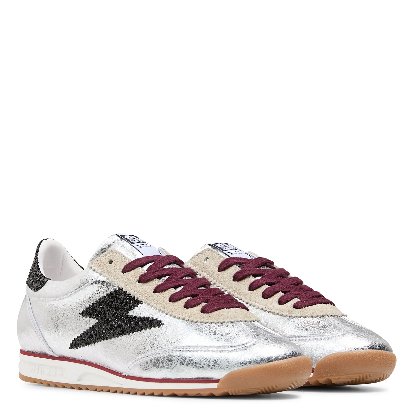 Baskets basses en cuir mélangé SEMERDJIAN - SMR Argent