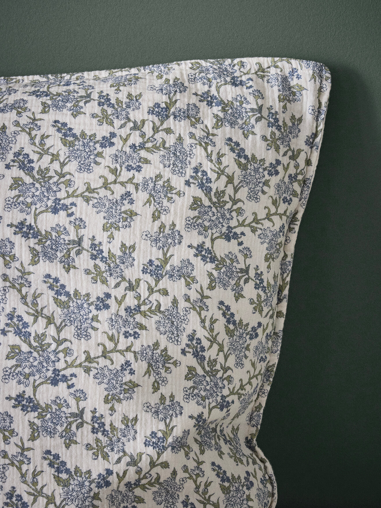 Cotton gauze pillowcase "armande" CYRILLUS Blue