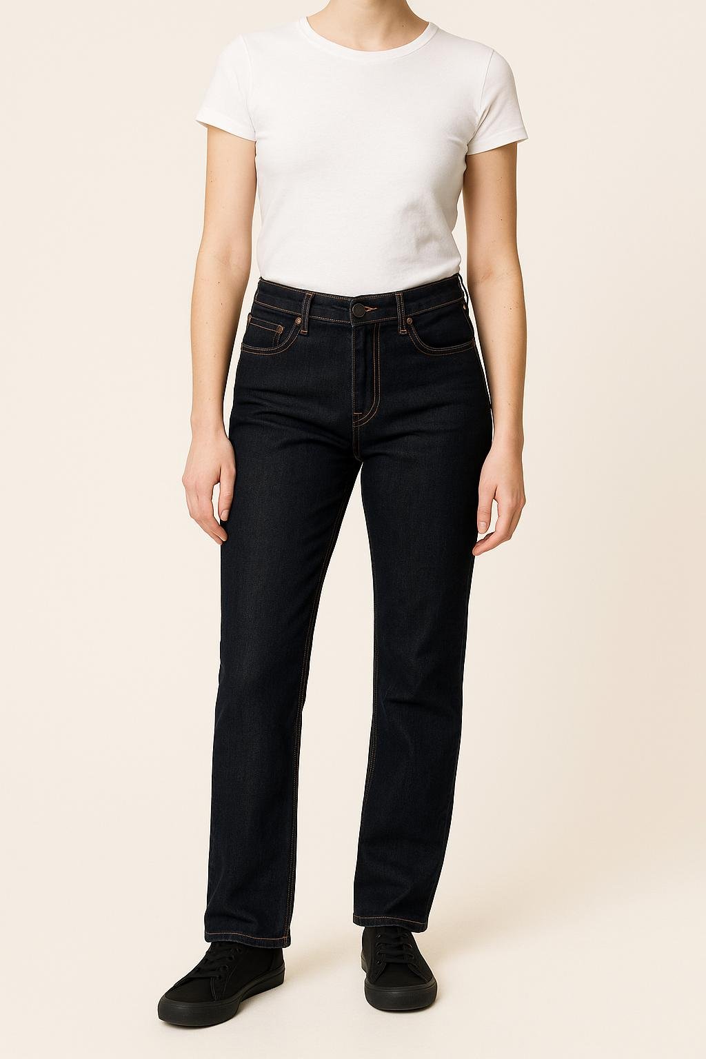 Cropped slim jeans with studs ACNE STUDIOS - Seconde Main Blue