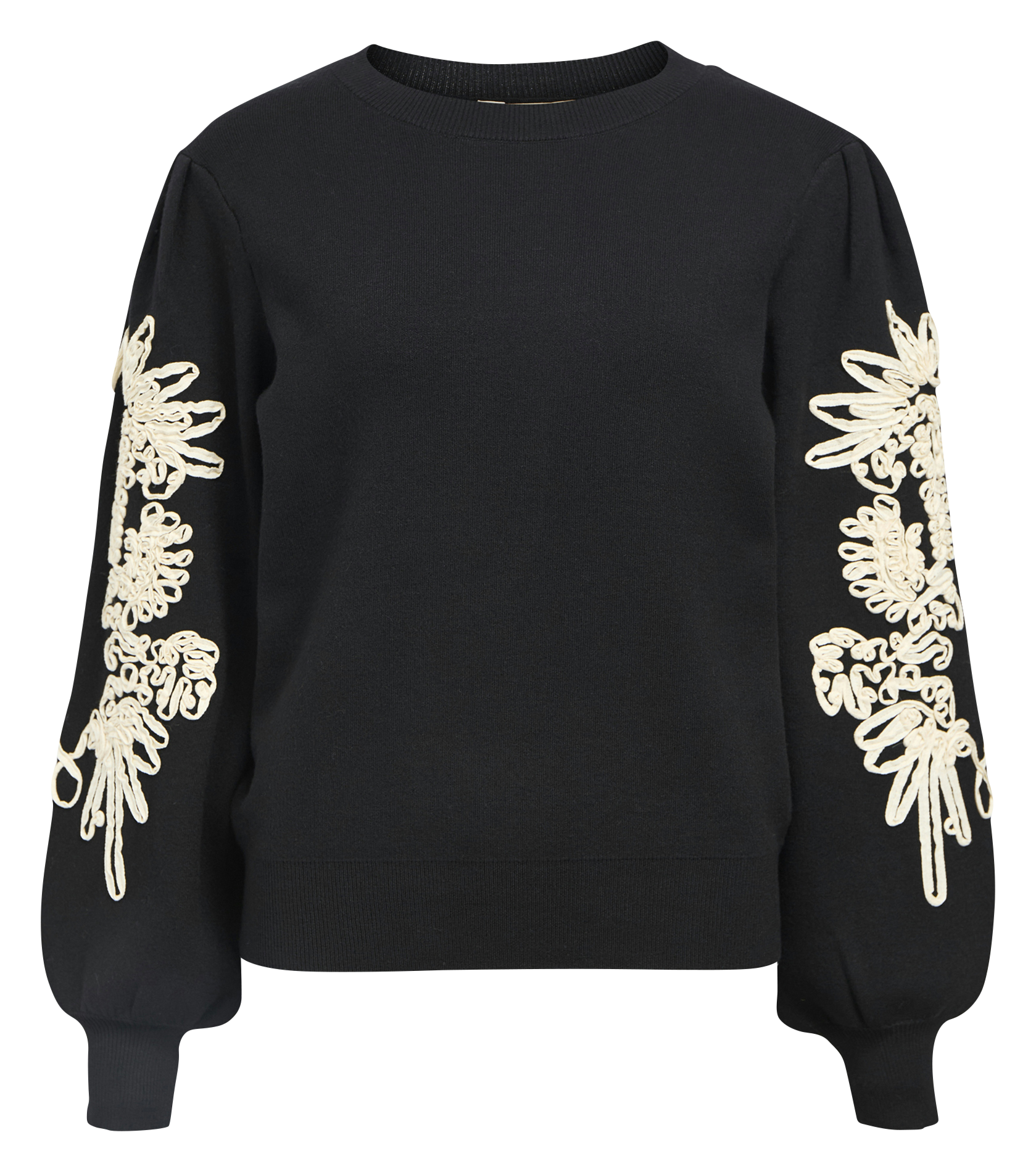 Sweater met ronde hals OBJECT Zwart