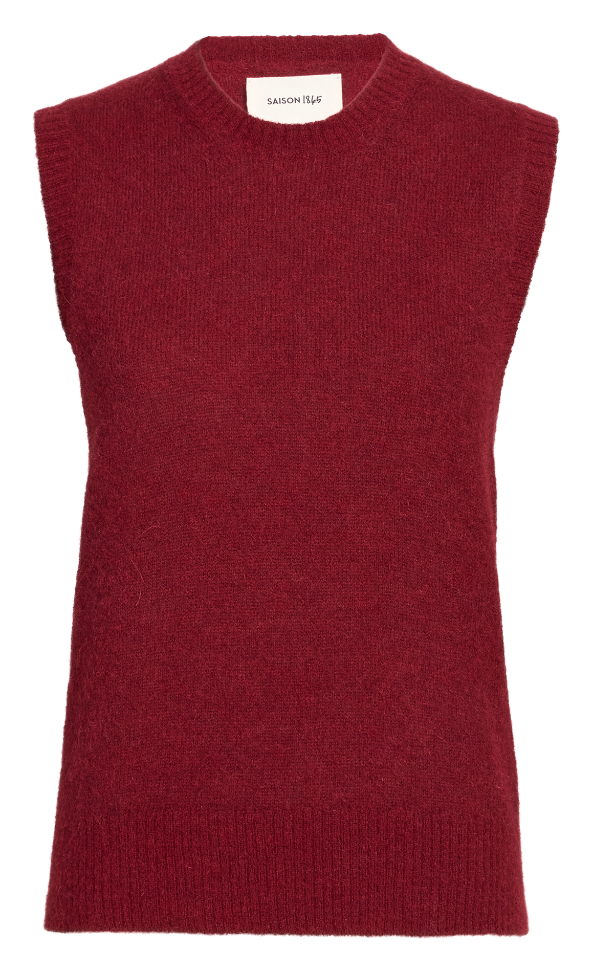 Pull sans manches en alpaga mélangé VILET Bordeaux