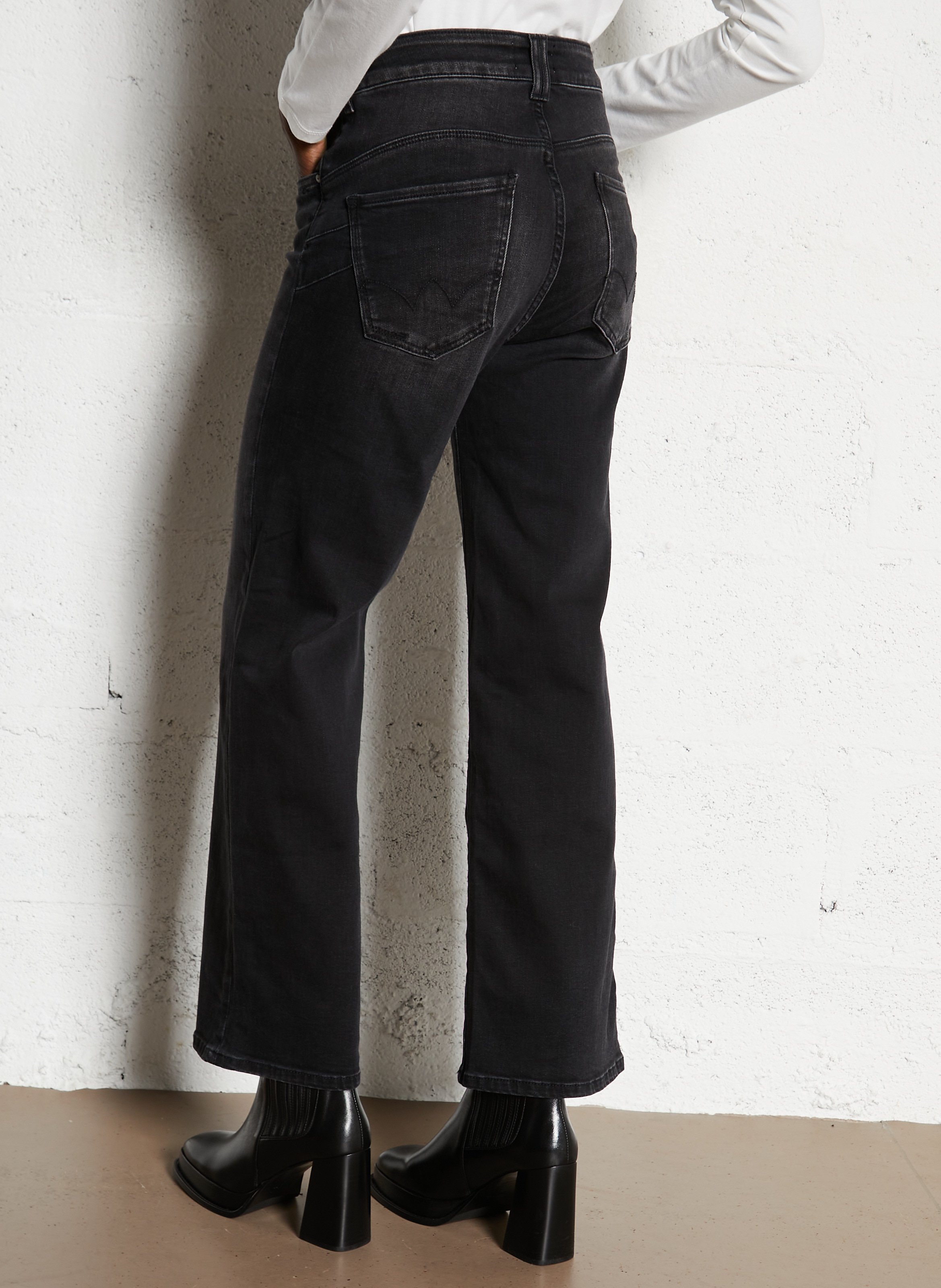 Jean large en coton mélangé LE TEMPS DES CERISES Noir