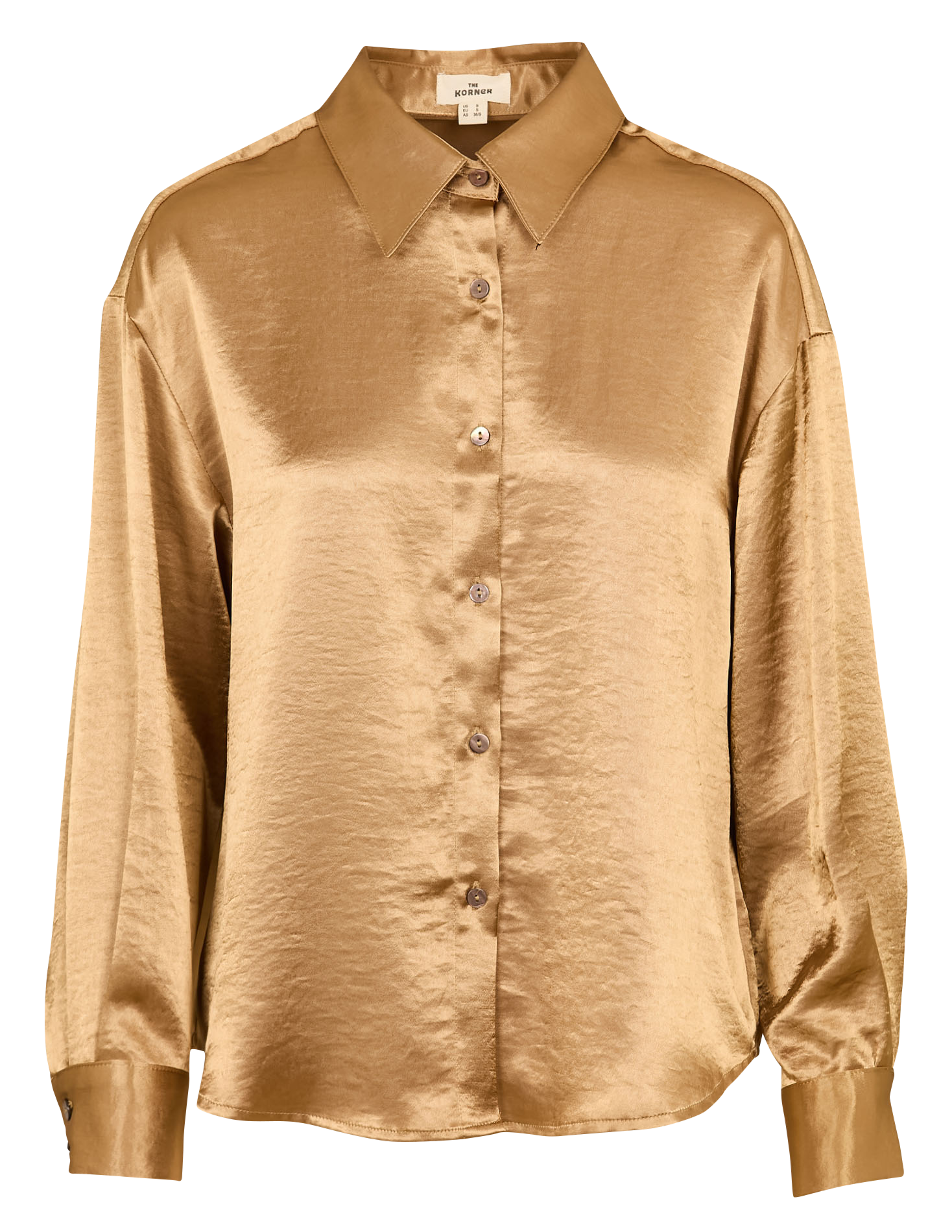 Bedruckte Bluse mit klassischem Kragen THE KORNER Golden