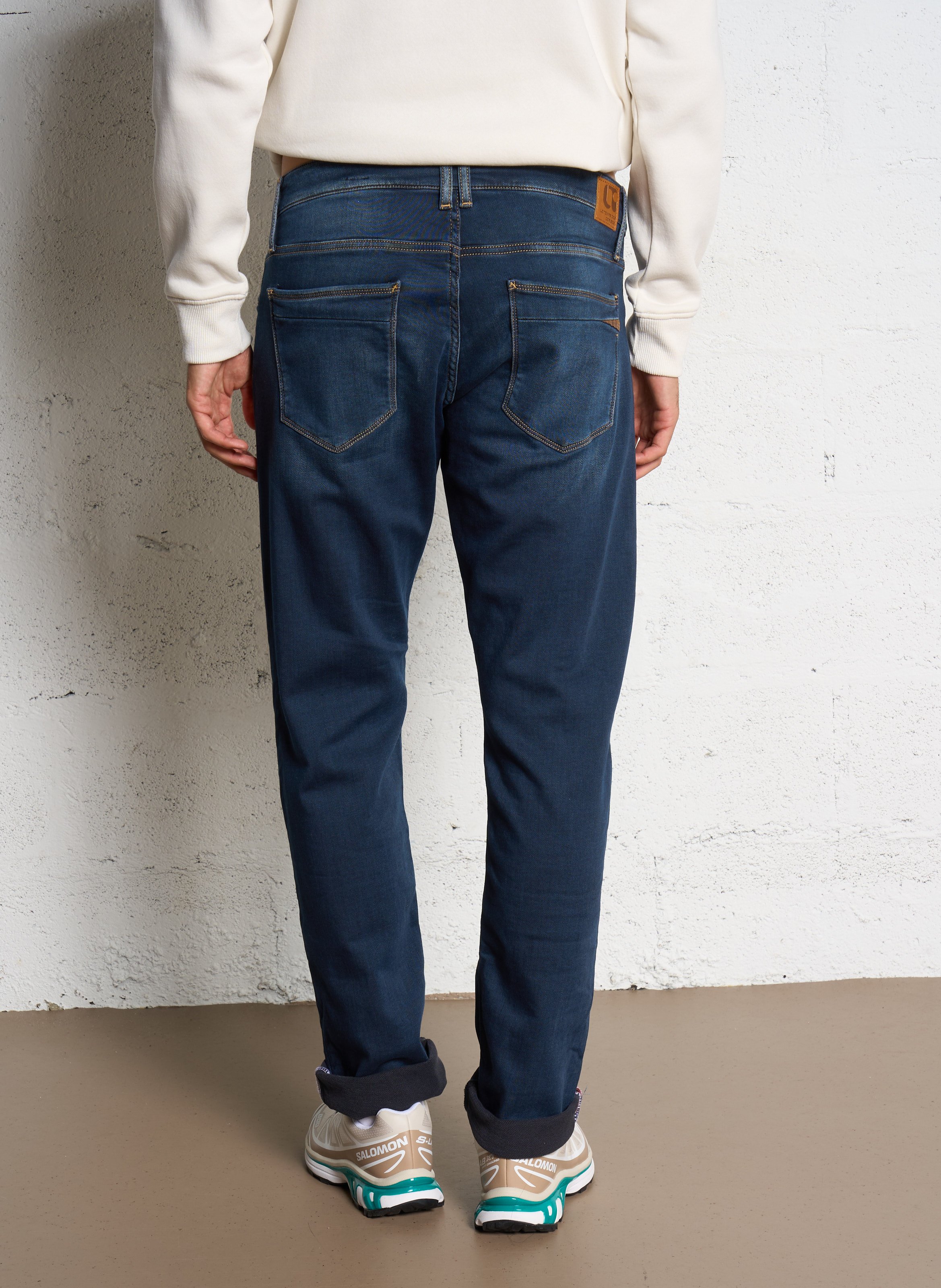 Cotton-blend straight jeans LE TEMPS DES CERISES Blue