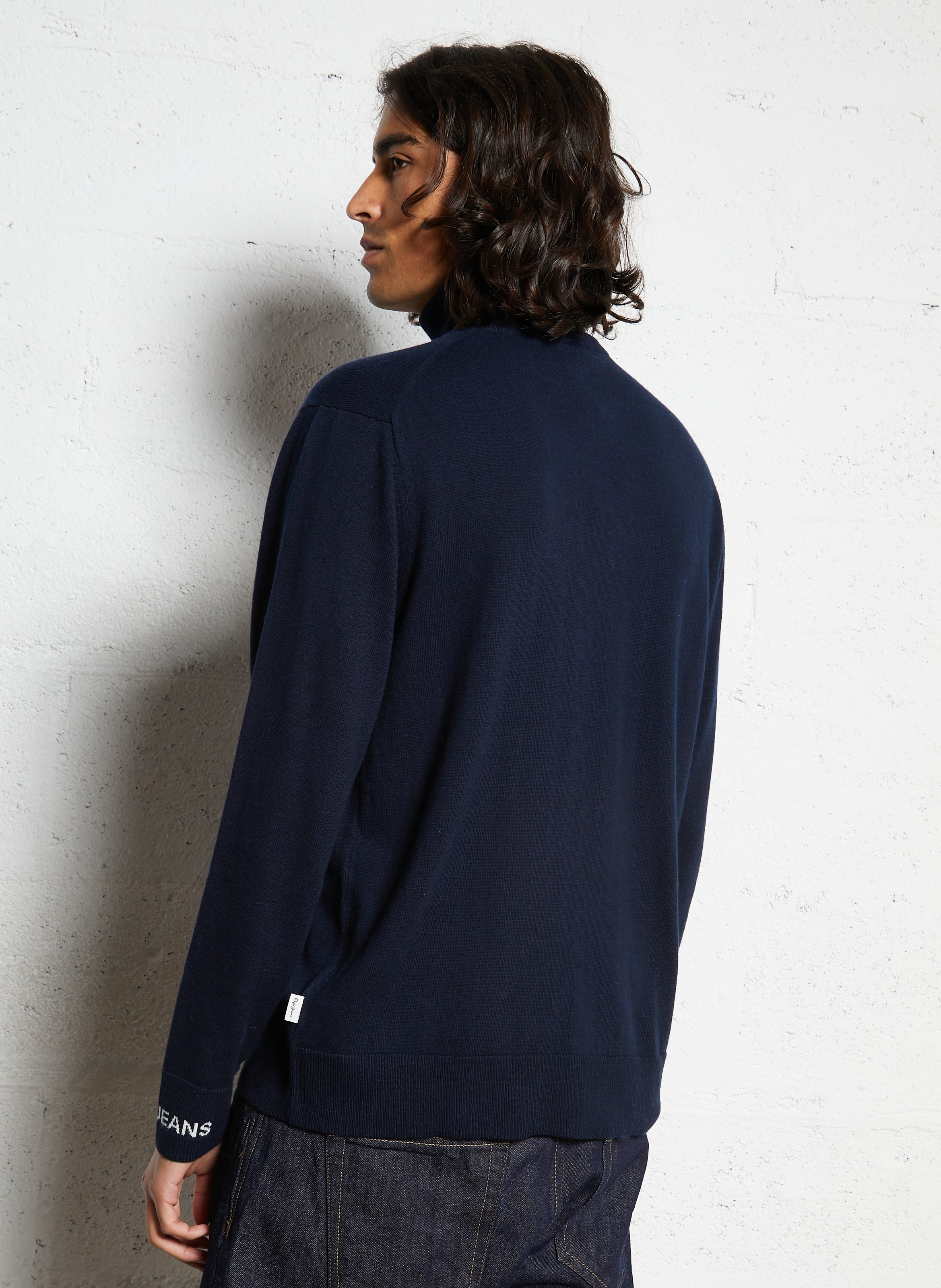 Pull col roulé en coton mélangé PEPE JEANS Bleu