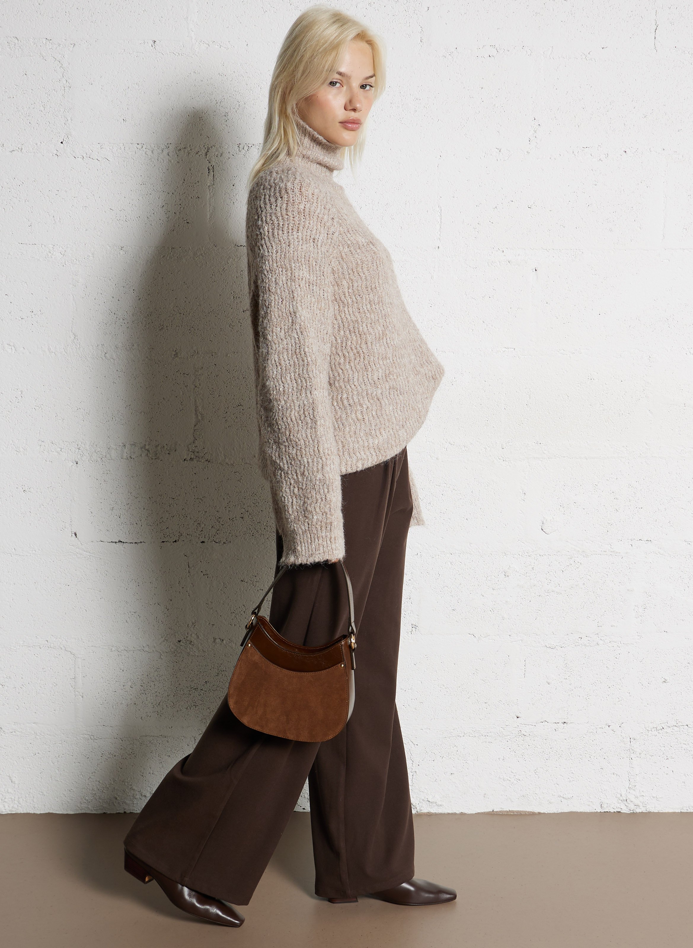 Sac à main en cuir MAISON 123 Marron