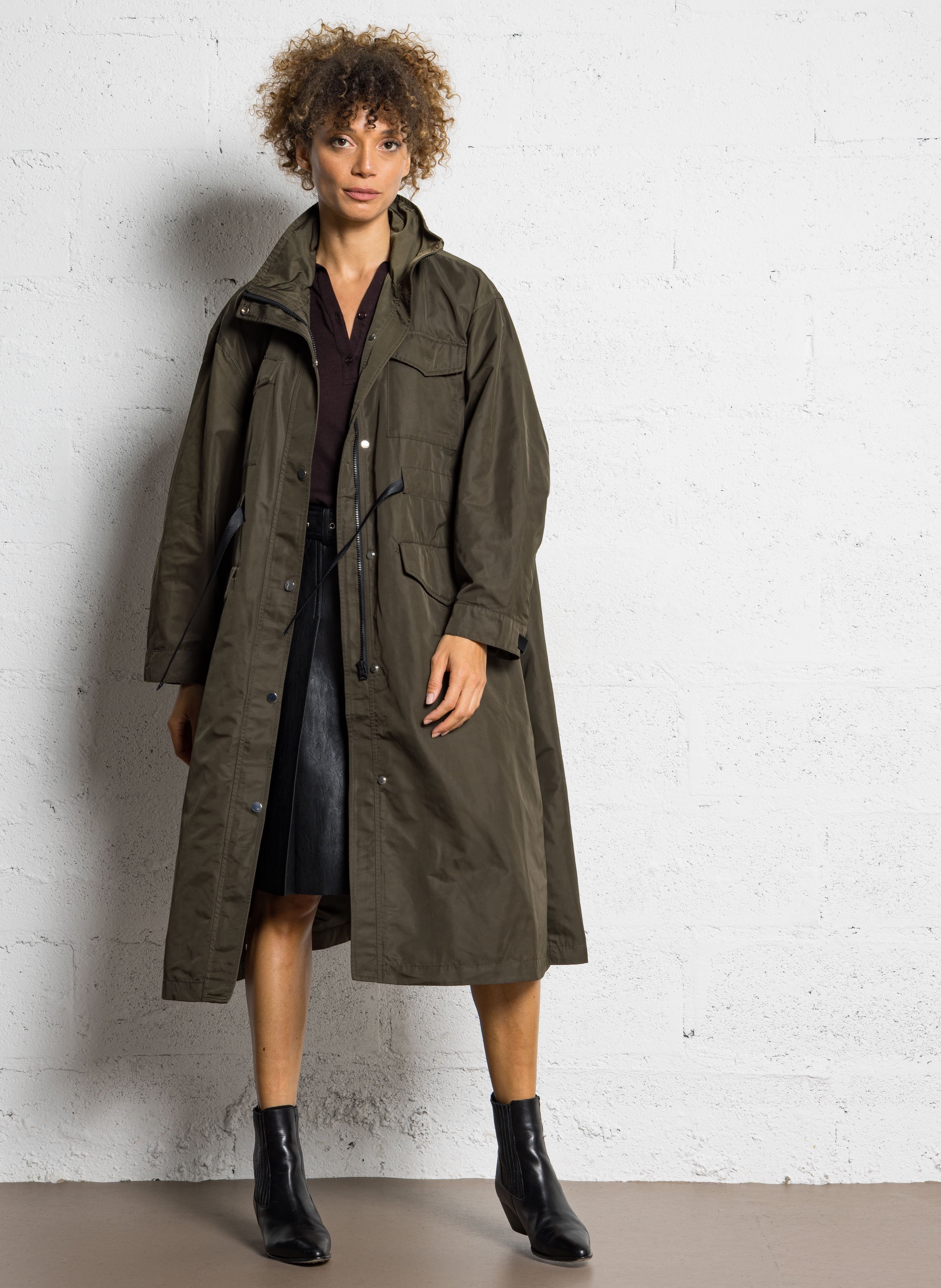 Parka met opstaande kraag BERENICE Kaki