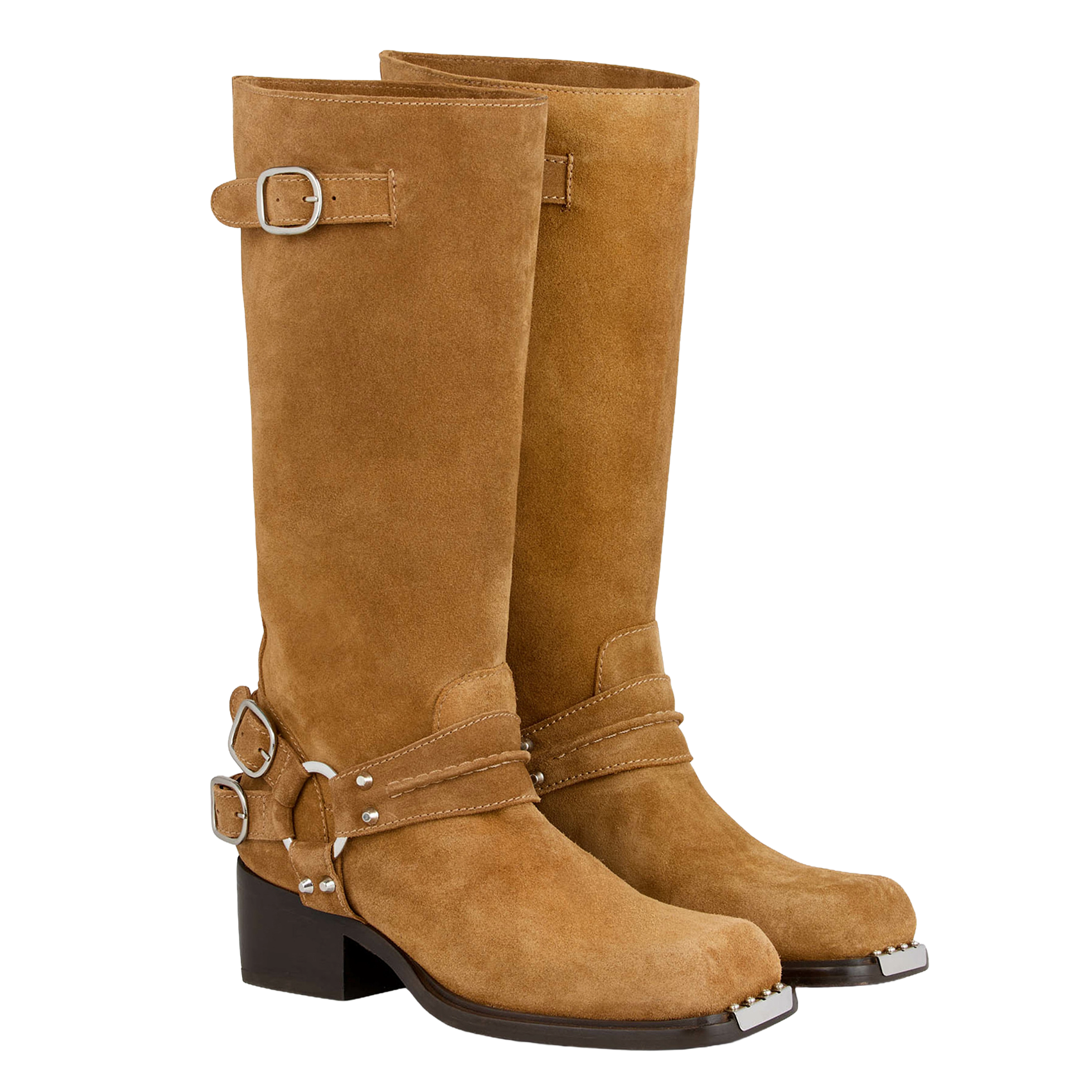 Hoge laarzen van suède leer SANDRO Bruin