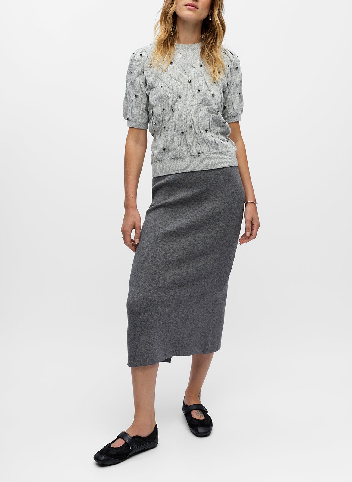 Trui met opstaande kraag OBJECT Grijs