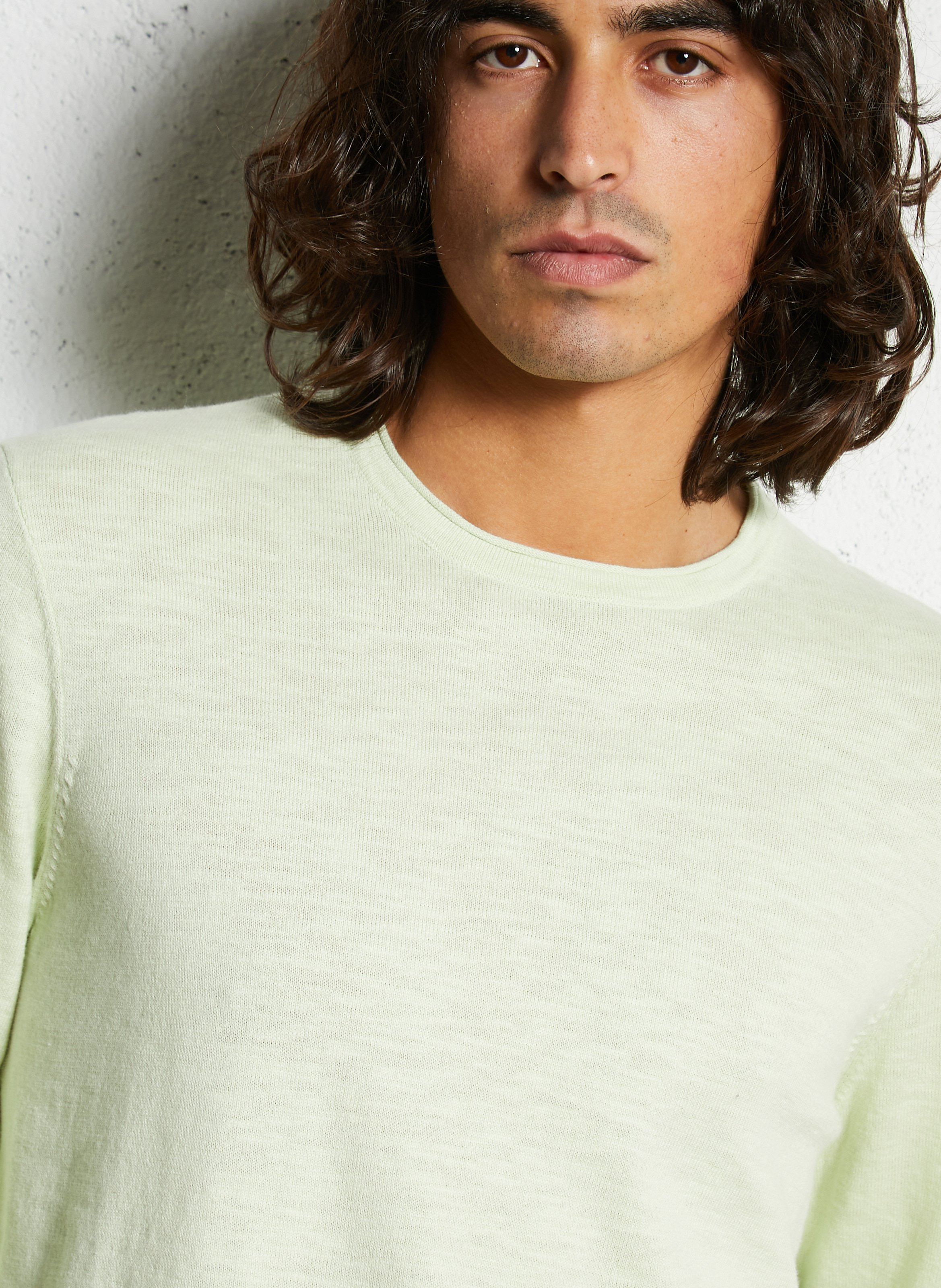 Gerader Rundhalsausschnitt-Pullover aus Flammengarn IKKS Grun