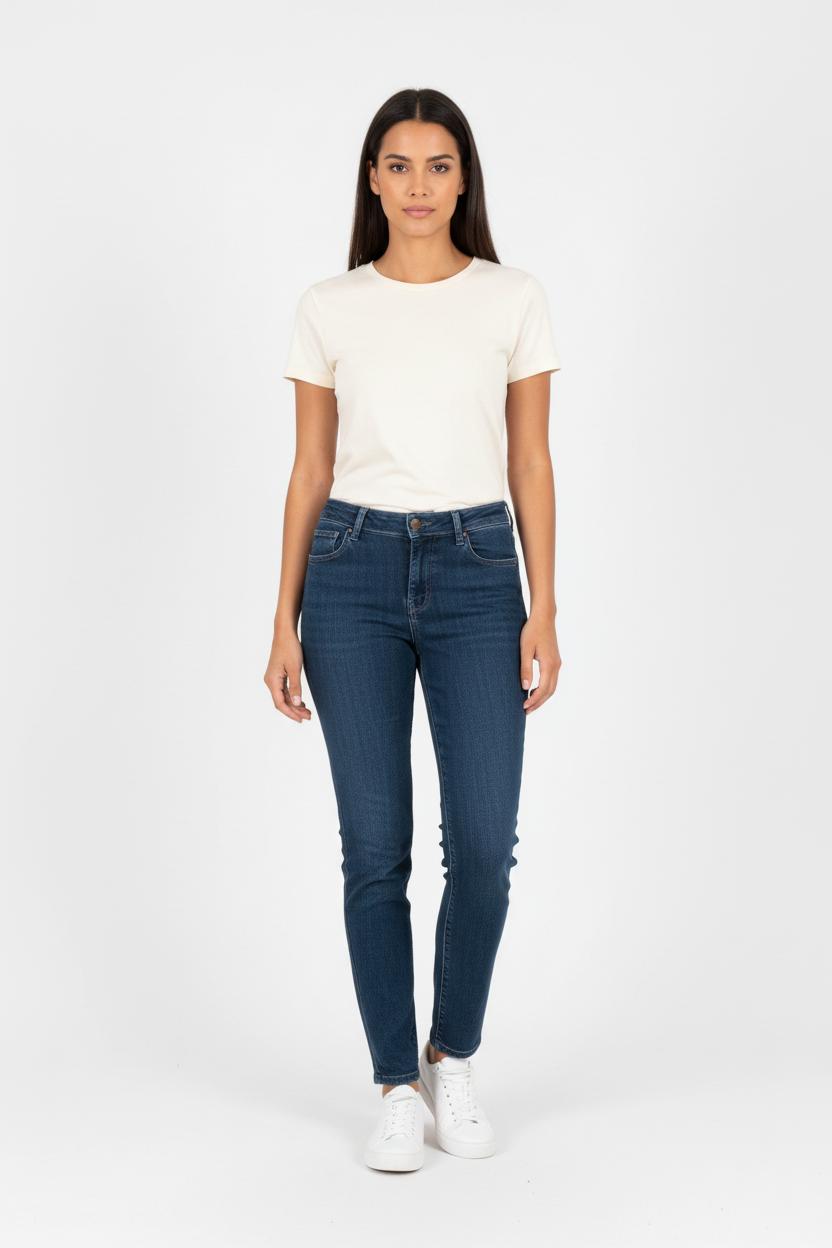 Cropped slim jeans with studs COMPTOIR DES COTONNIERS - Seconde main Blue
