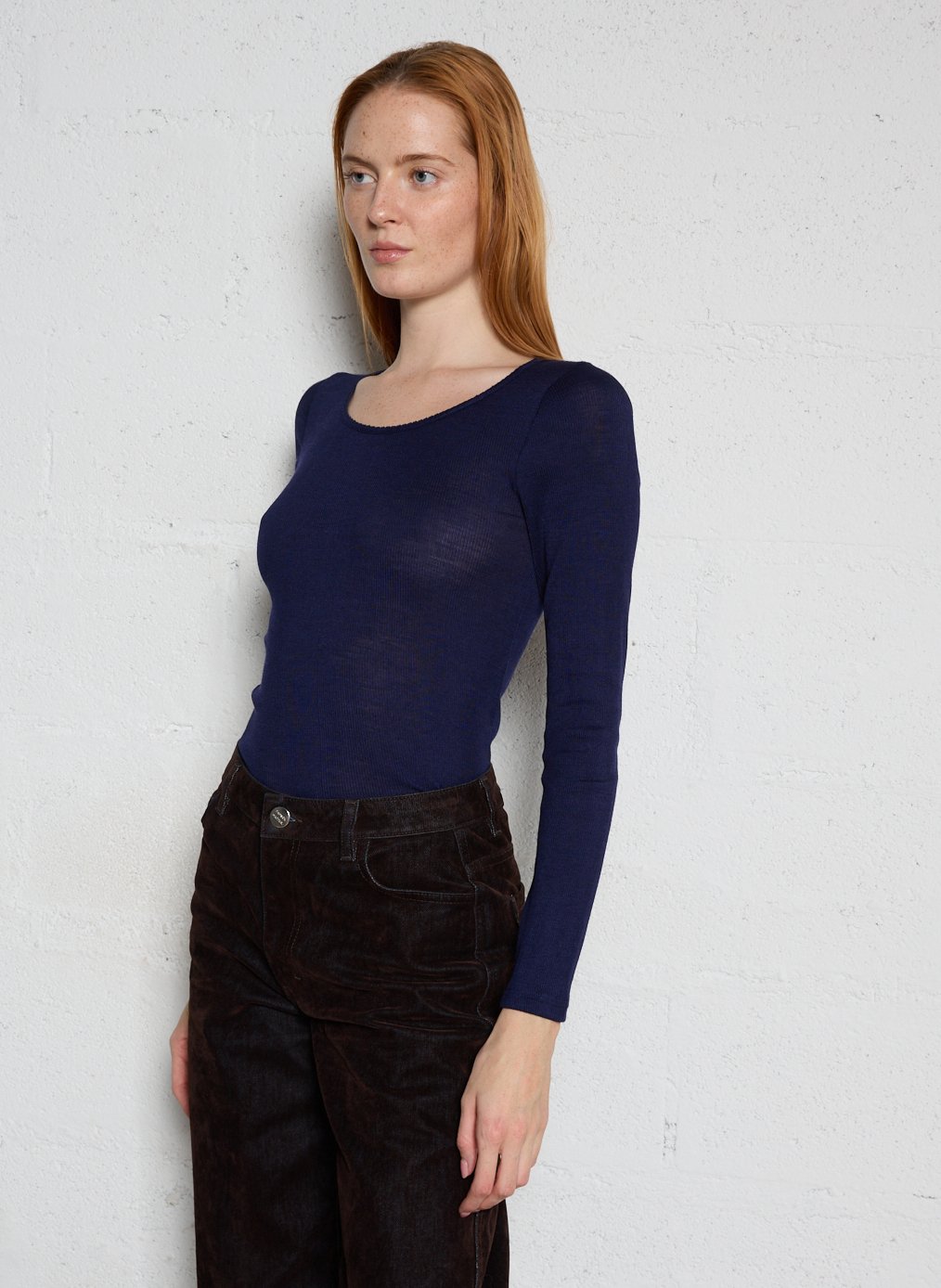 Plain long-sleeved T-shirt ARMOR LUX Blue
