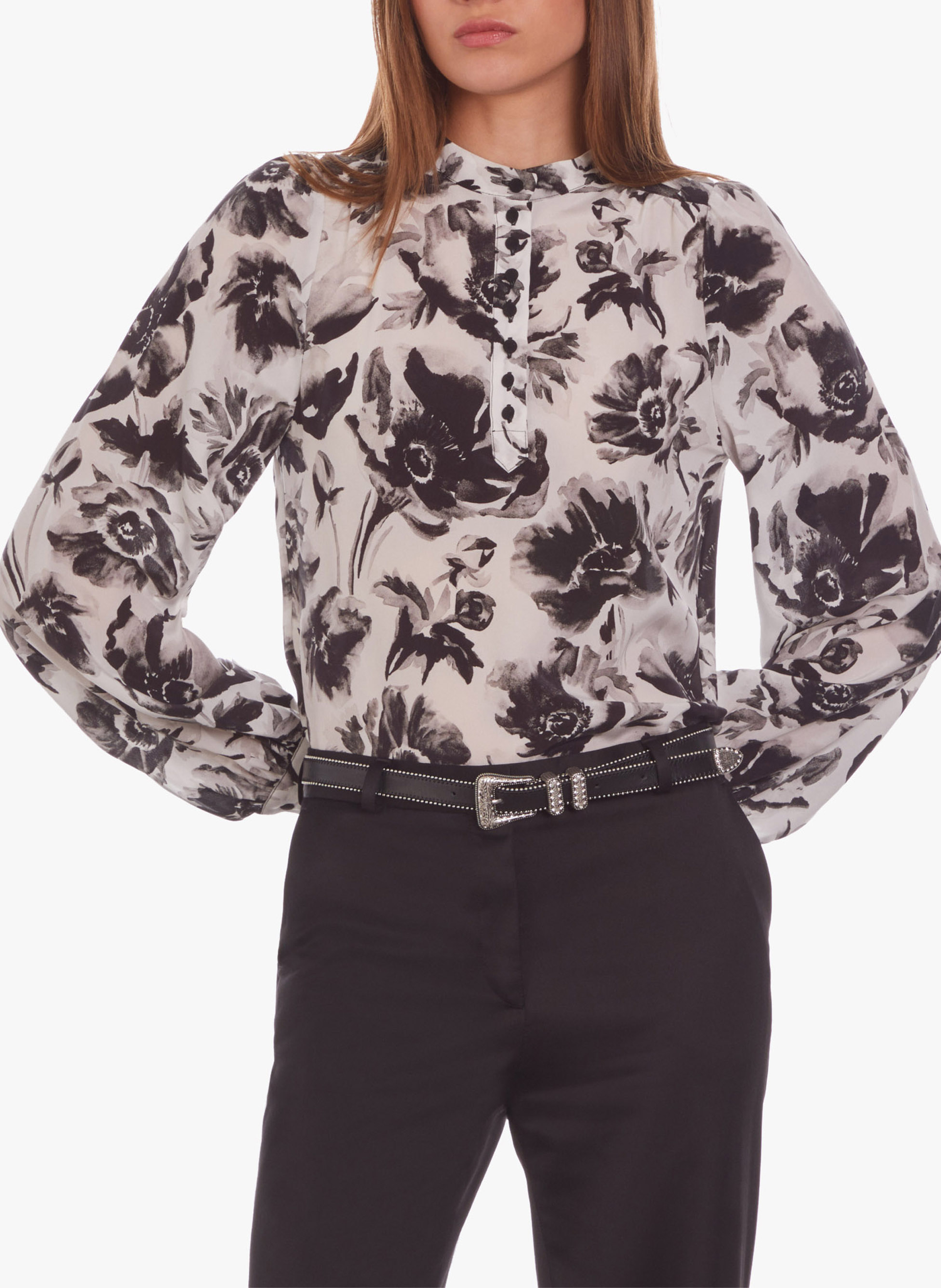 Round-neck floral pattern blouse THE KOOPLES