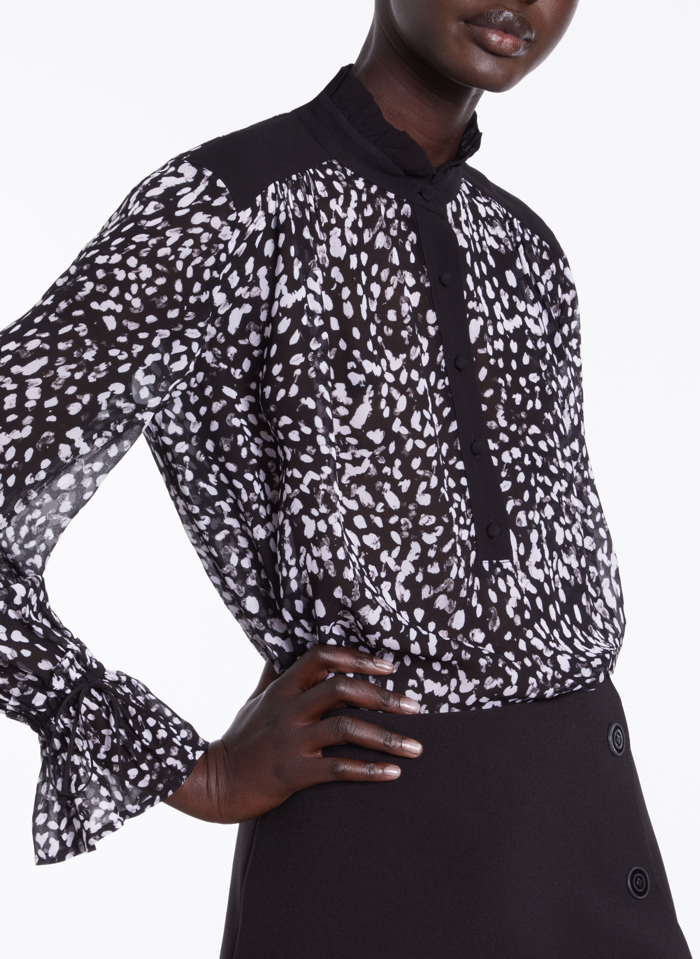 Printed high-neck blouse THE KOOPLES Black