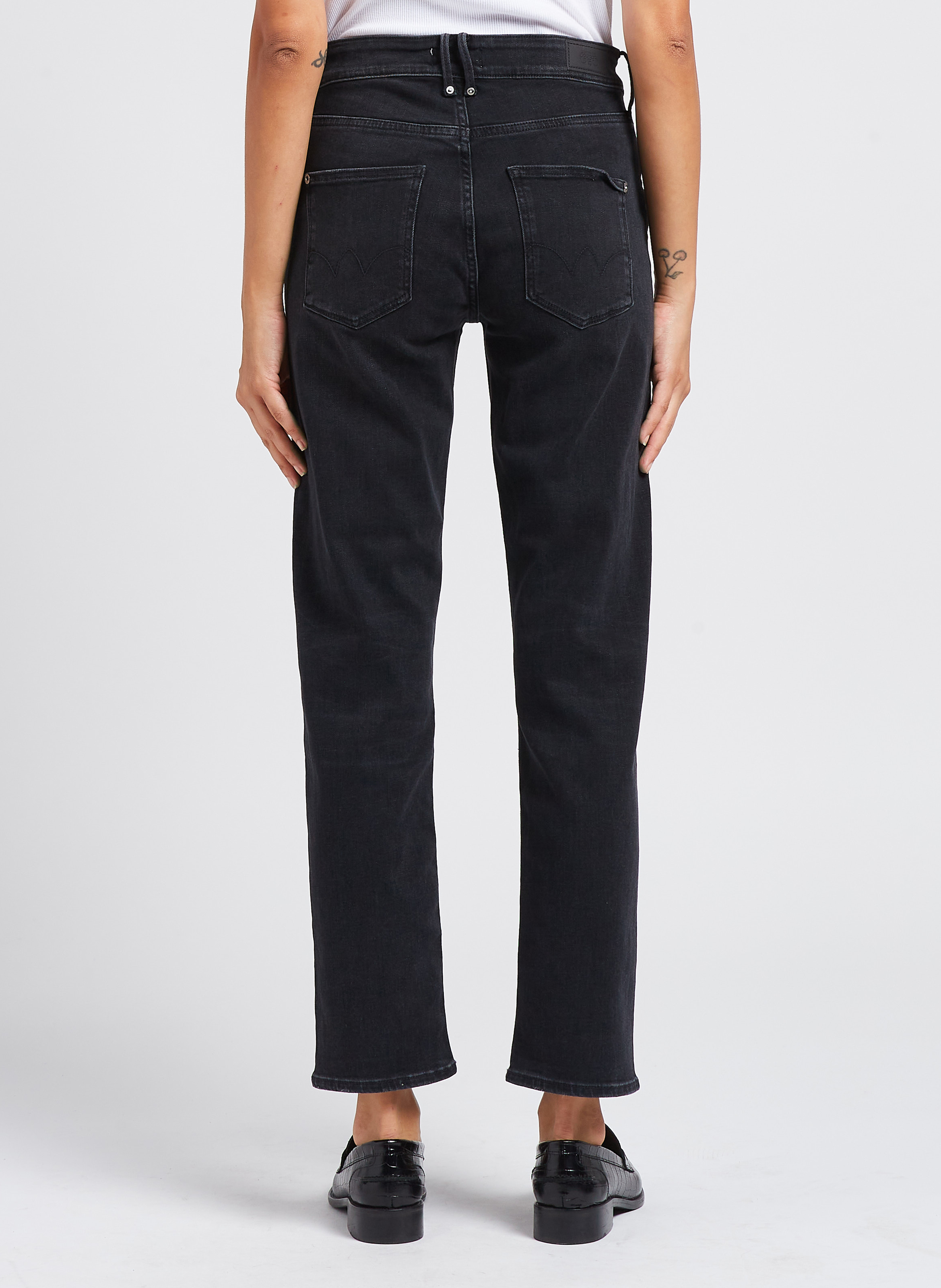 High-rise stonewash cotton-blend mom jeans LE TEMPS DES CERISES Black