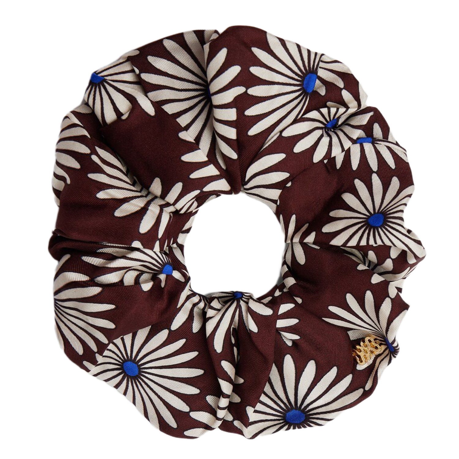 Silk printed scrunchie SANDRO Brown