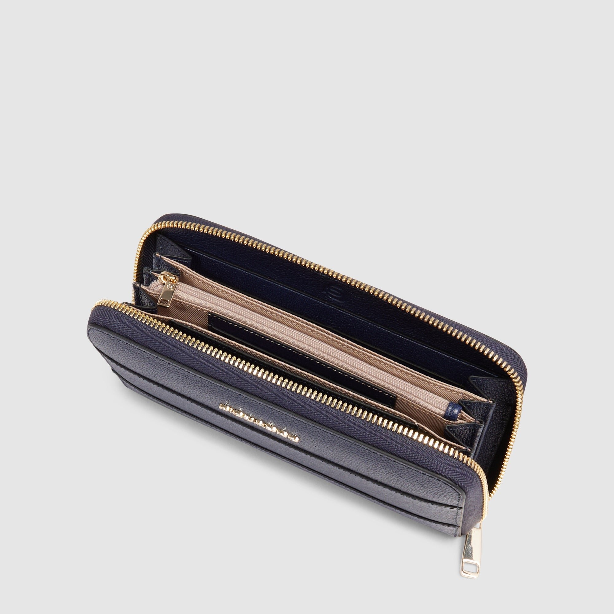 Women's zip-around wallet with four compartments PIQUADRO Blue