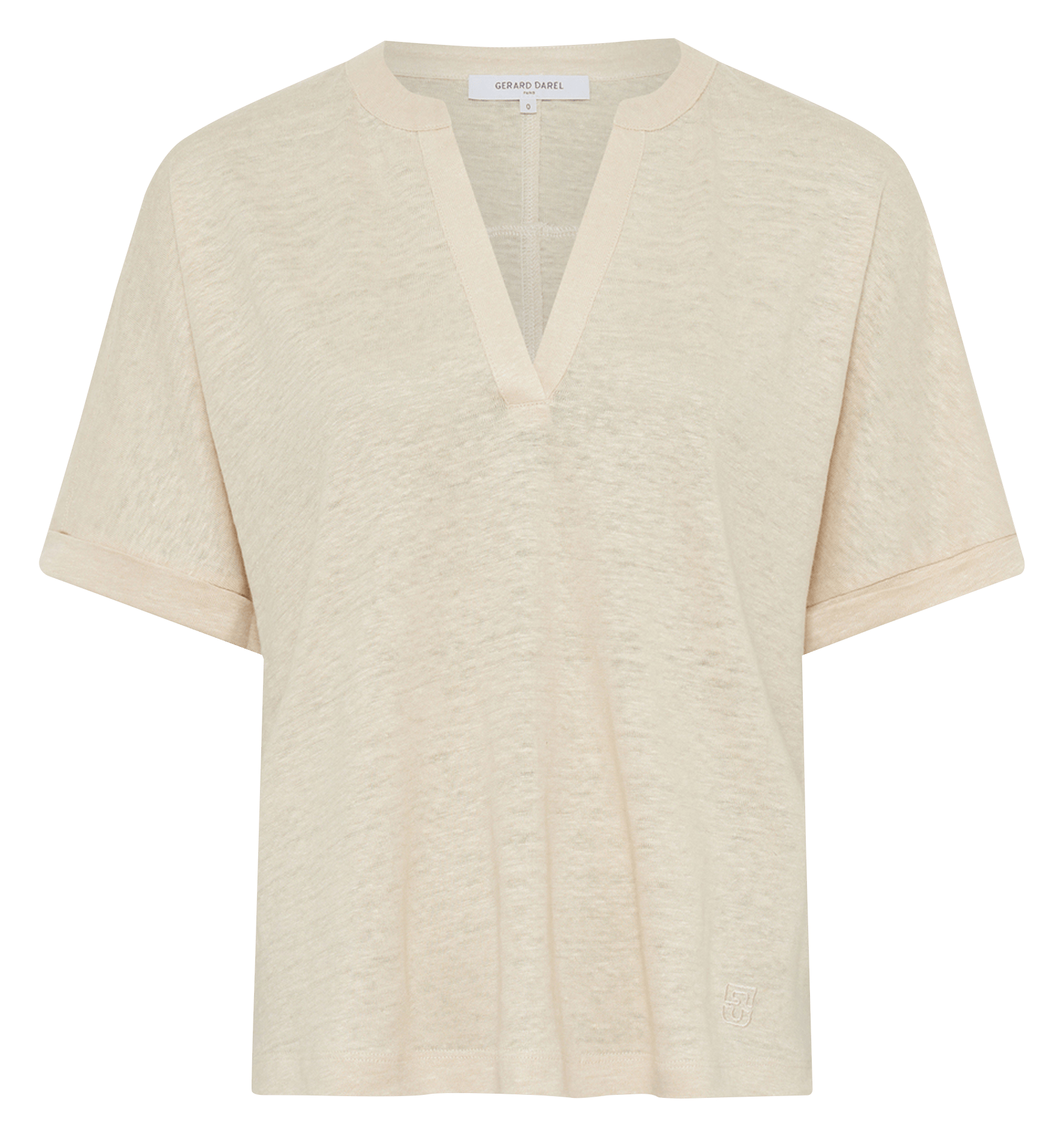 Feiner Leinenpullover mit V-Ausschnitt GERARD DAREL Beige