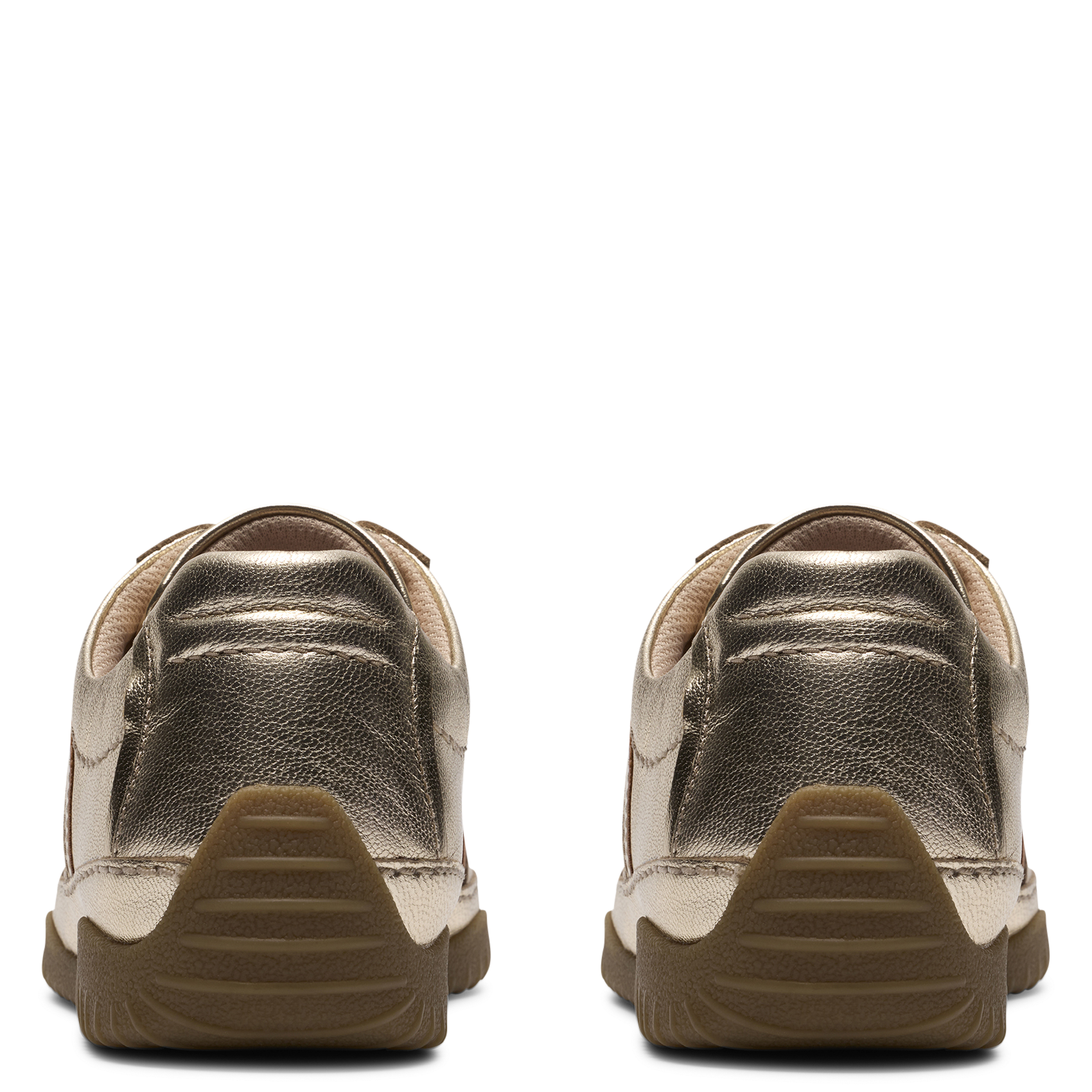 Low metallic leather trainers CLARKS Golden