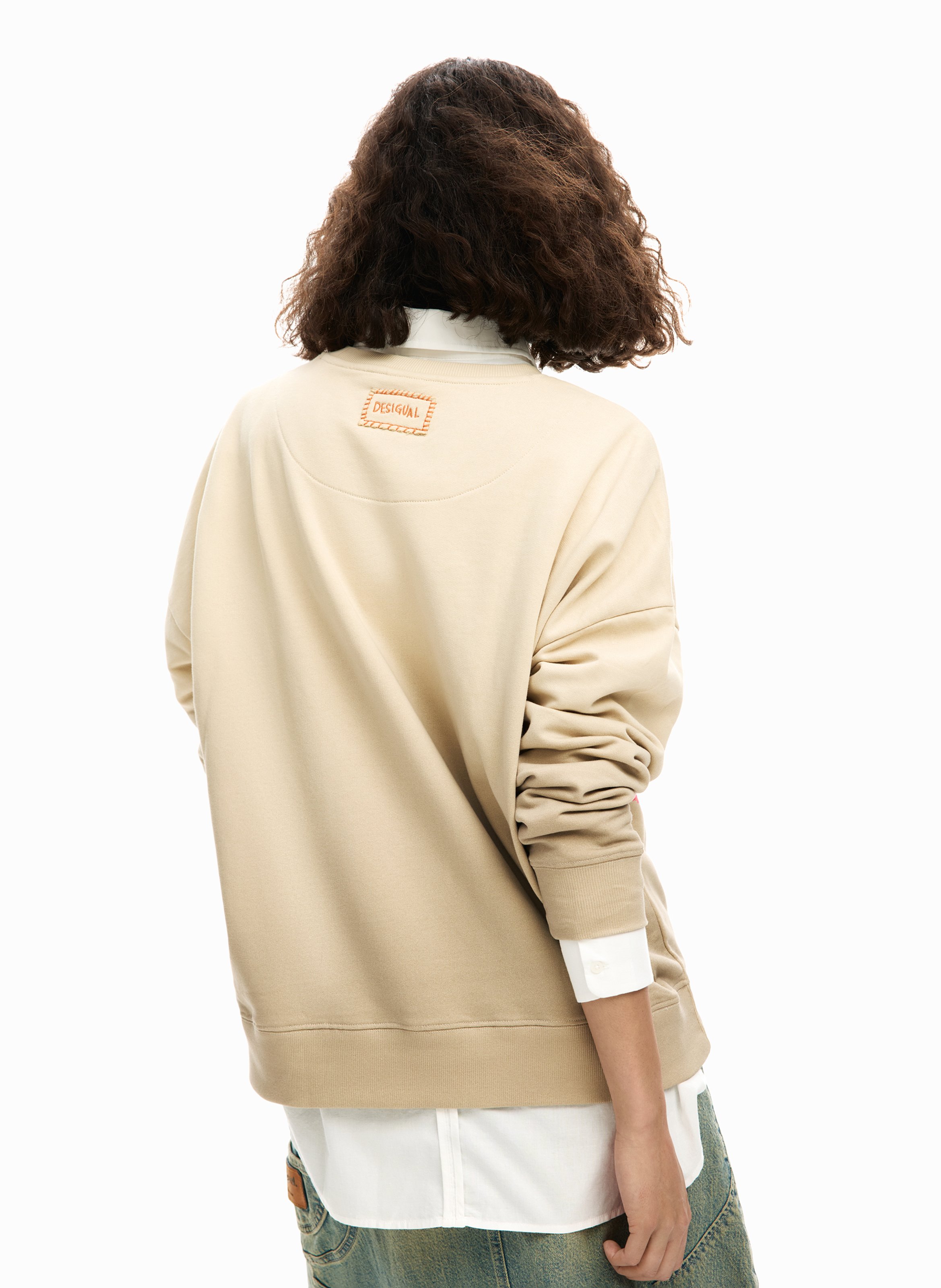 Printed round-neck sweater DESIGUAL Red