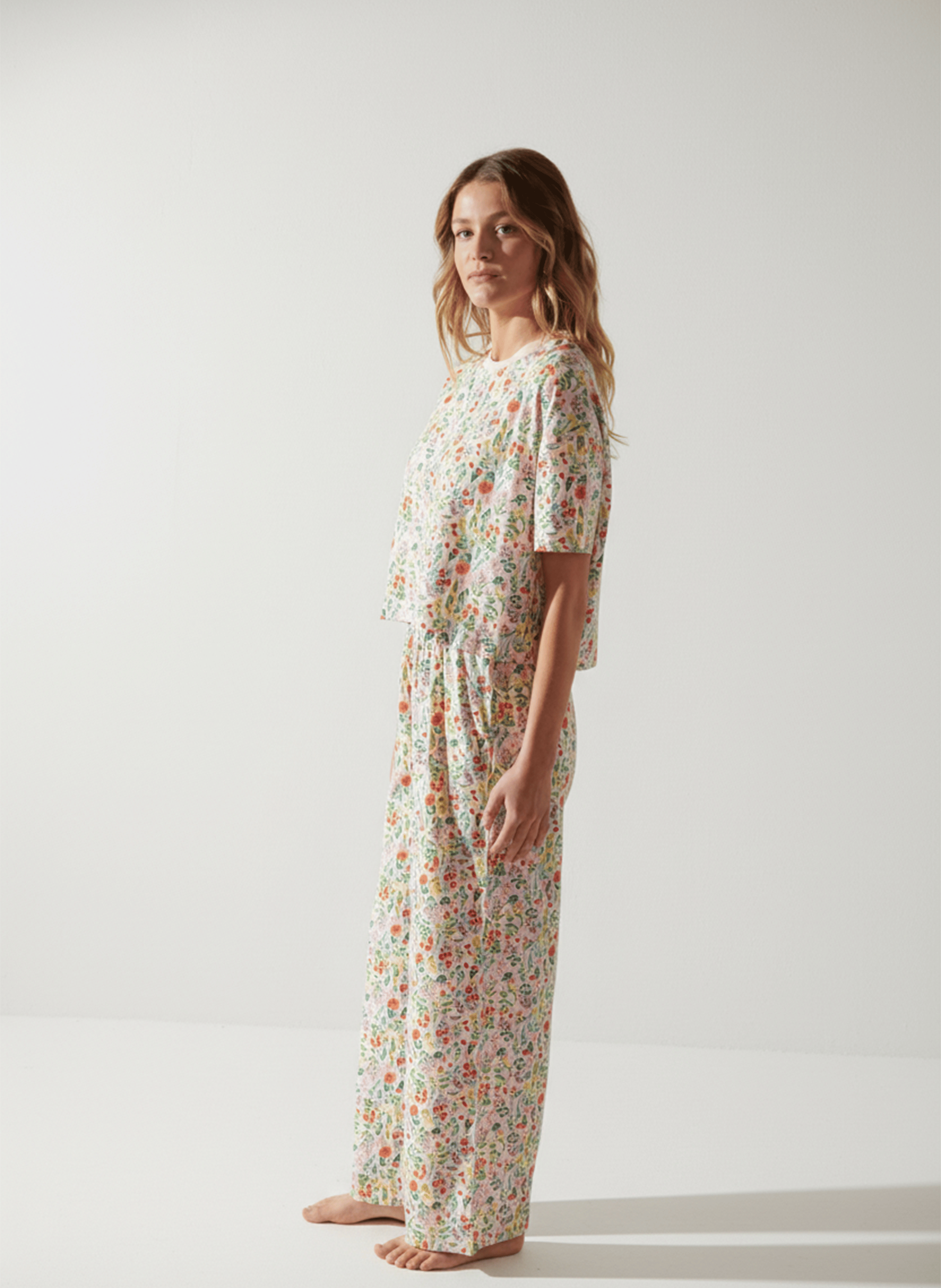 Pyjama long imprimé en coton bio WE ARE JOLIES Blanc