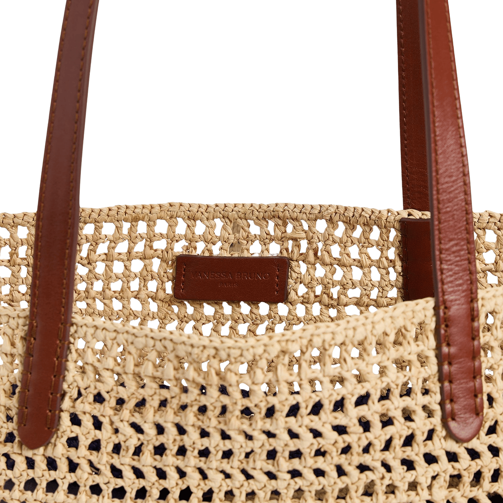 Sac cabas en raphia tressé VANESSA BRUNO Bleu