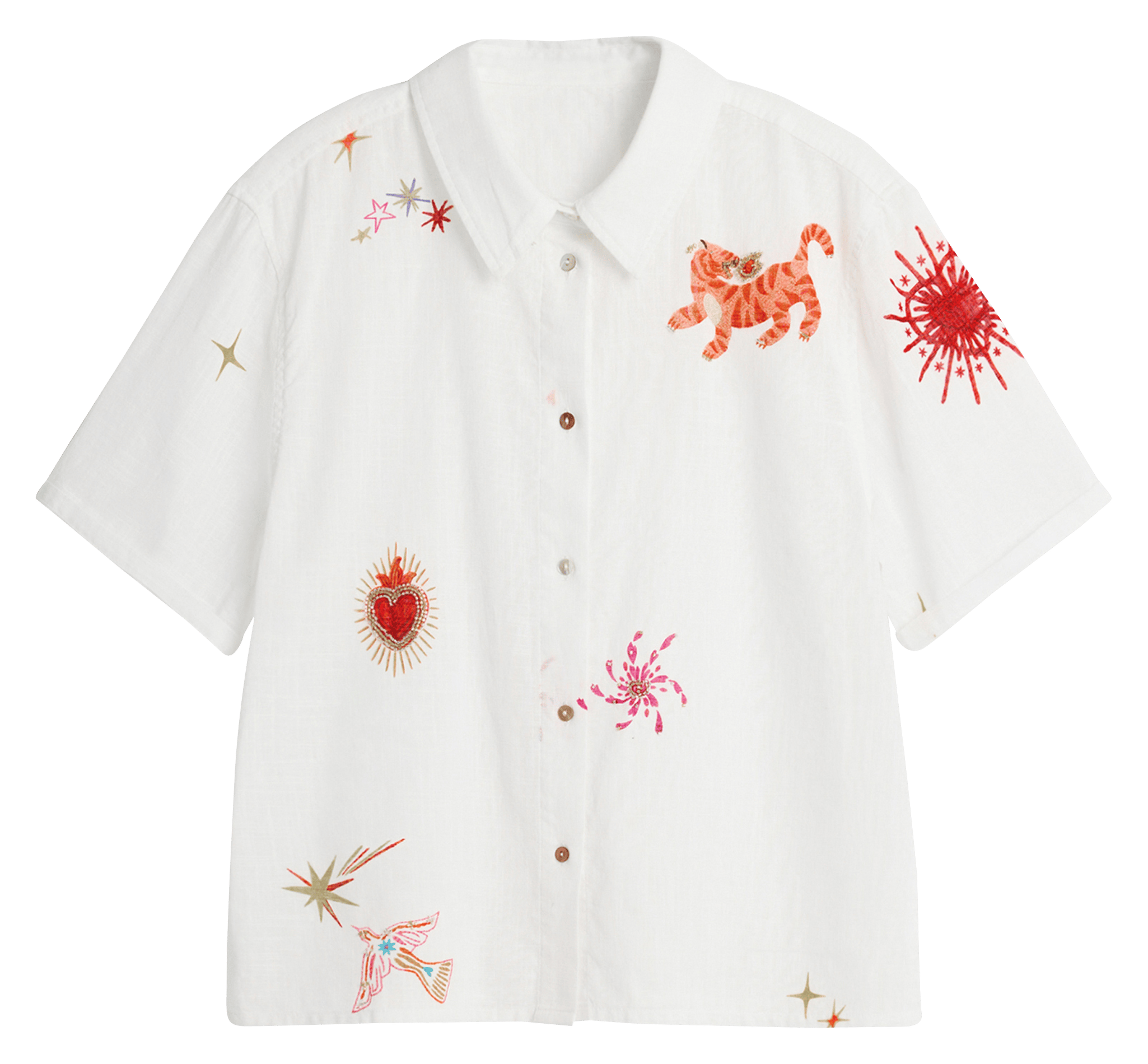 Chemise droite en coton DESIGUAL Blanc