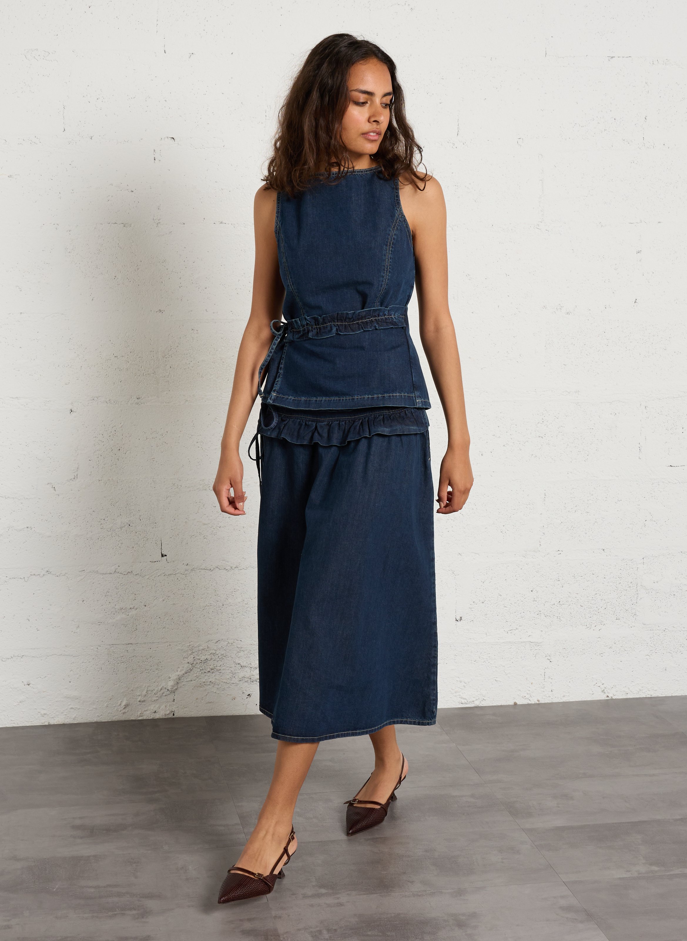 Slingback-Pumps aus Leder BOBBIES Braun