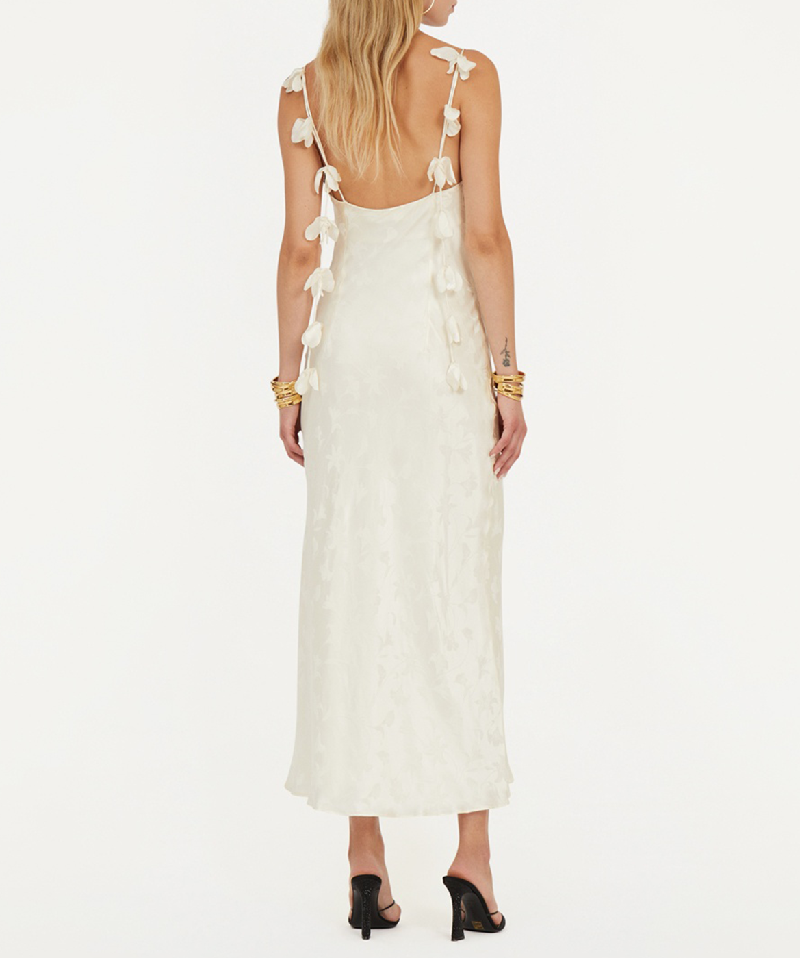 Long silk printed dress ROTATE Multicolored