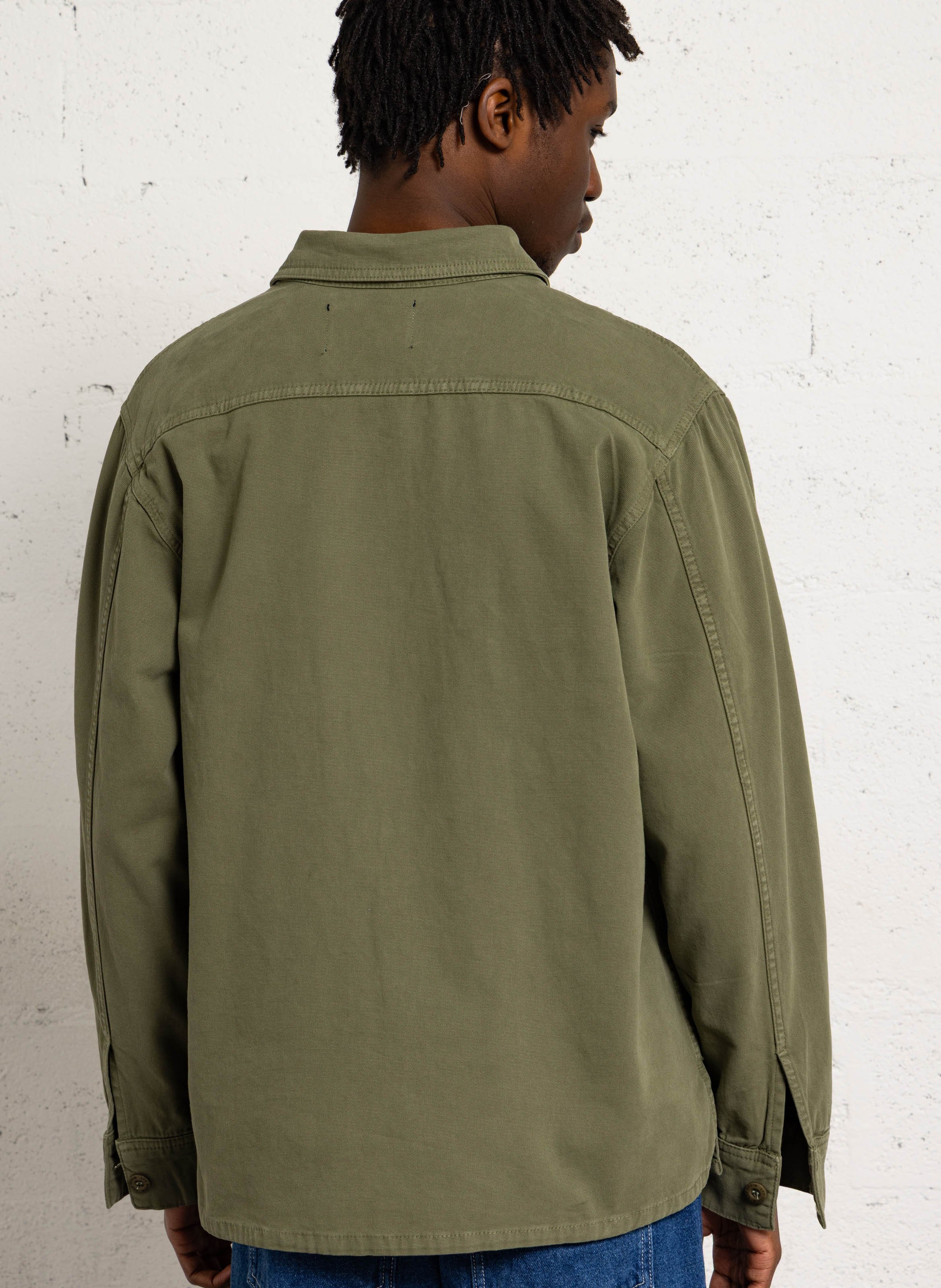 Katoenen jas met klassieke kraag LE TEMPS DES CERISES Groen