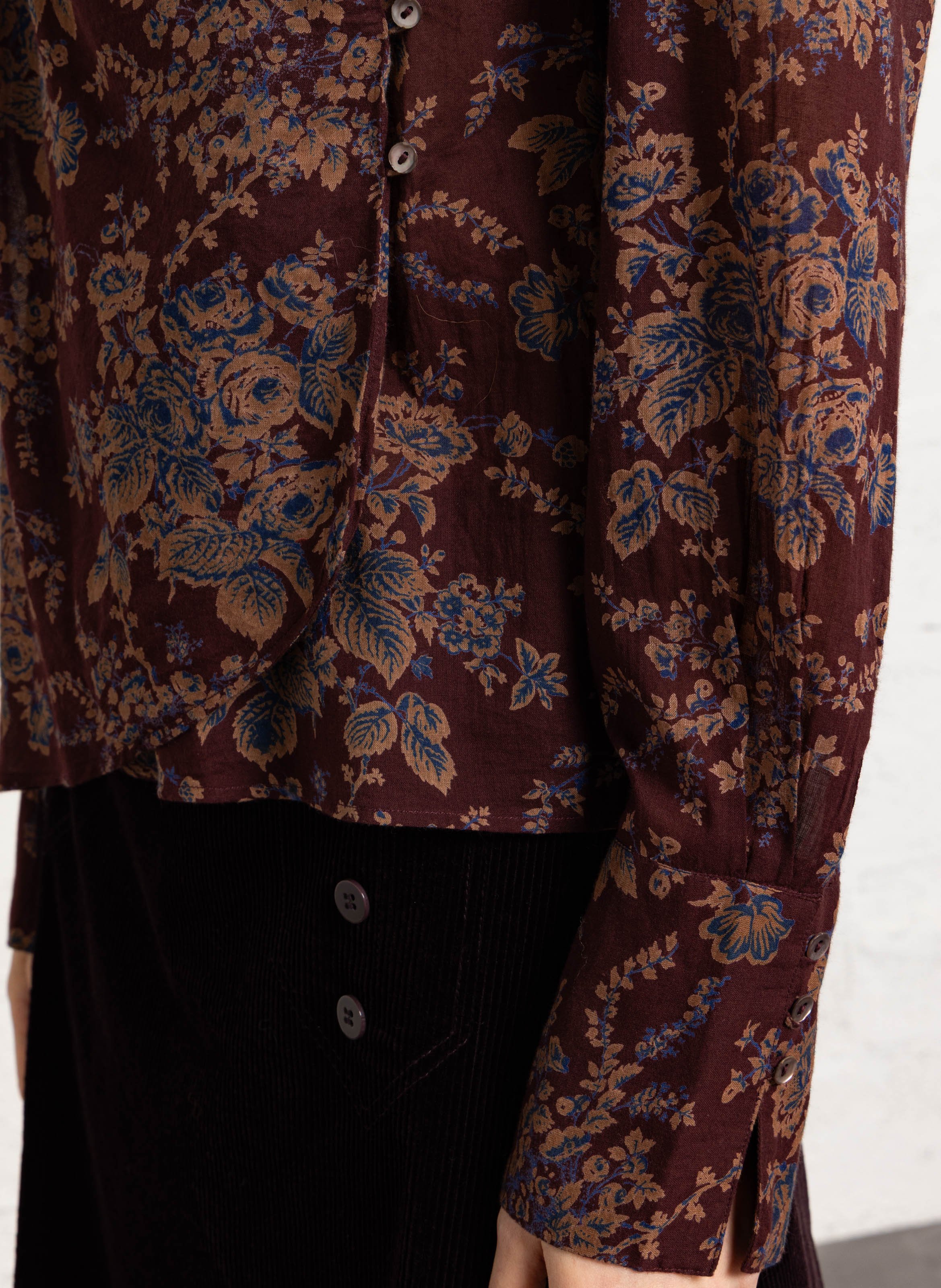 Baumwoll-Top mit Print ANTIK BATIK Braun