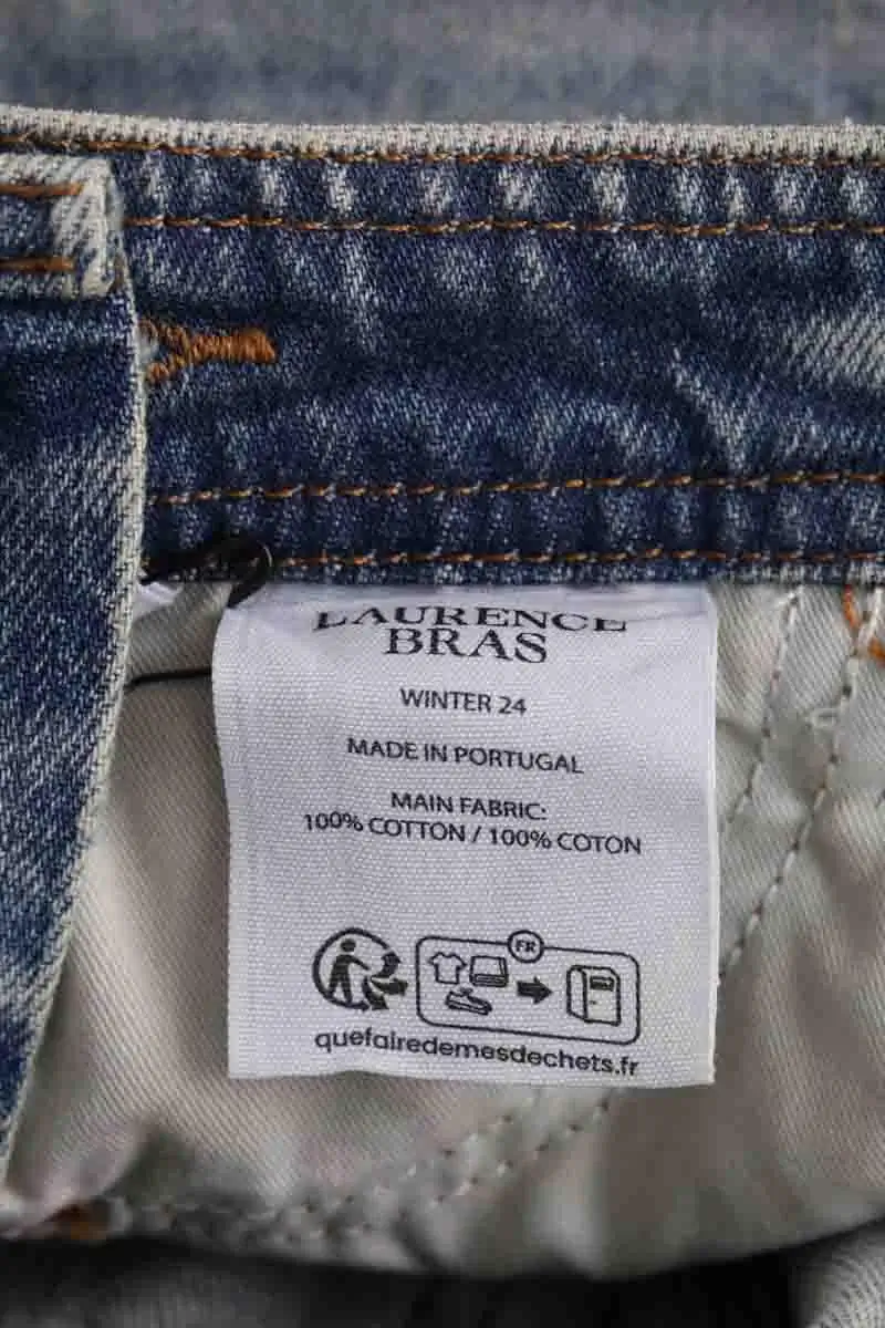 Straight cotton-blend pants LAURENCE BRAS - Seconde Main Blue