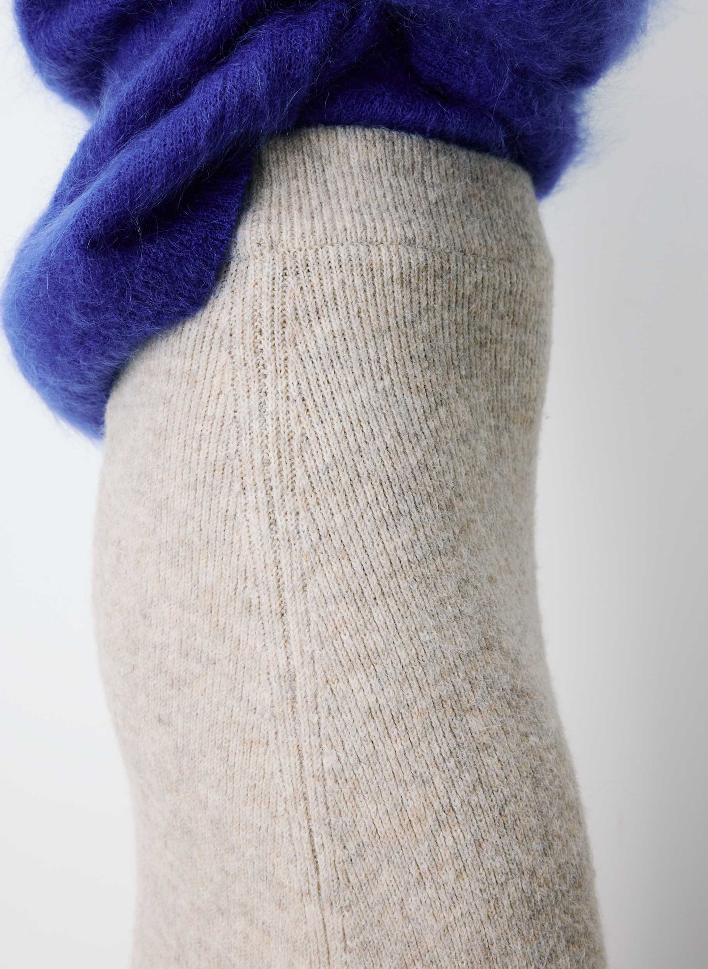 Flared knit maxi skirt GRACE ET MILA Beige