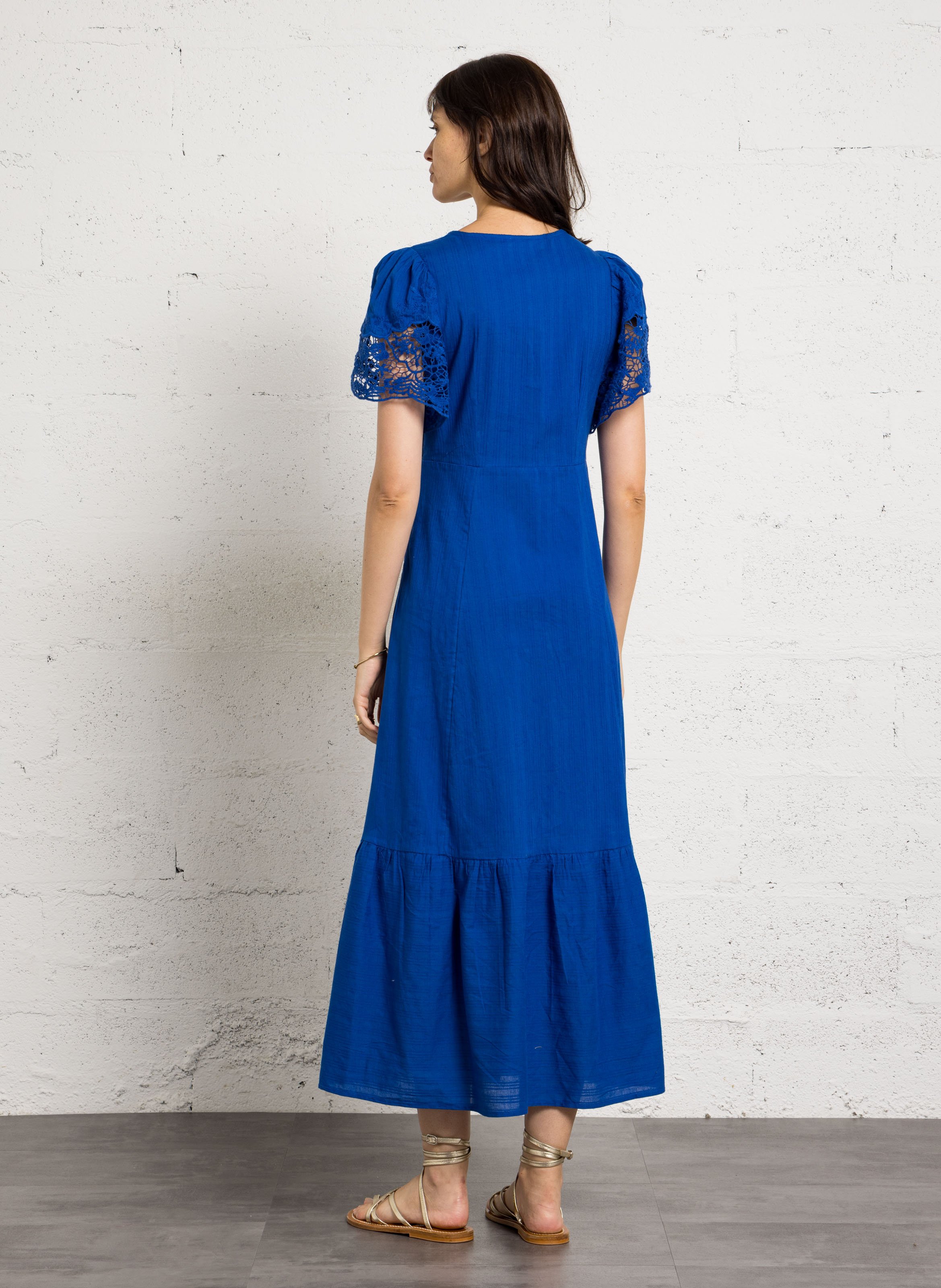 Long V-neck dress MAISON 123 Blue