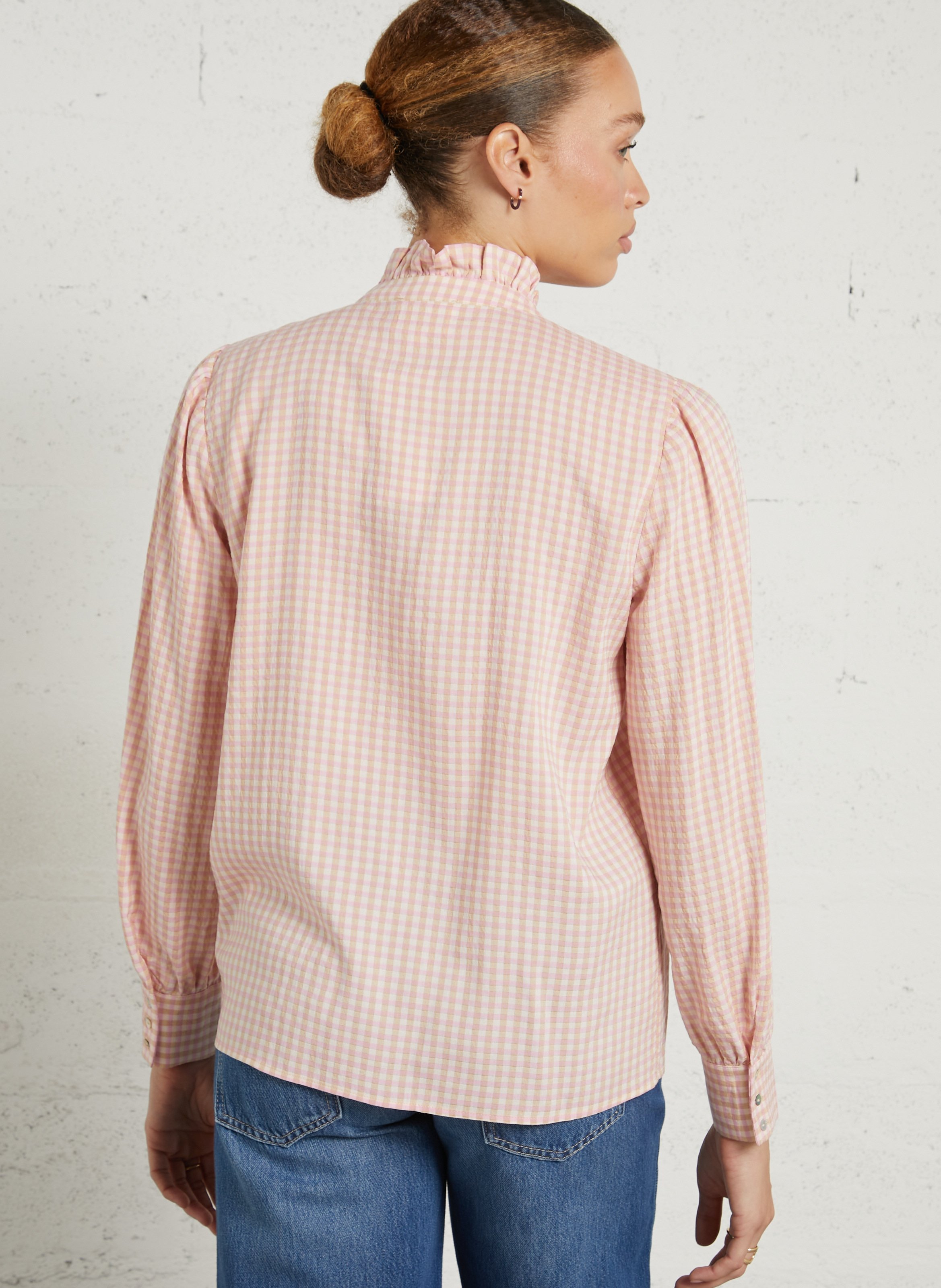 Blouse met Victoriaanse kraag MAISON 123 Roze