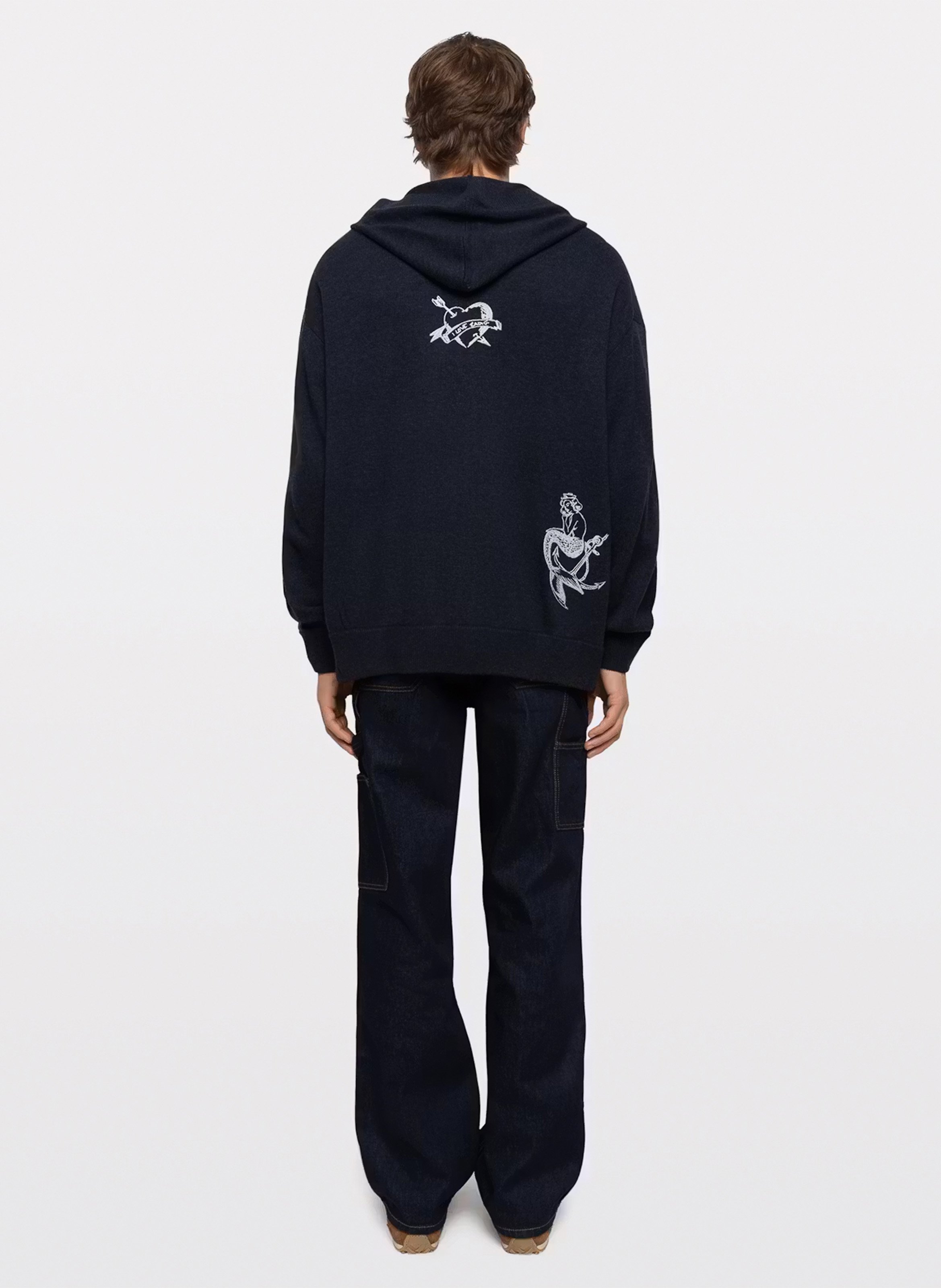 Sweat zippé loose en laine mélangée ZADIG&VOLTAIRE Bleu