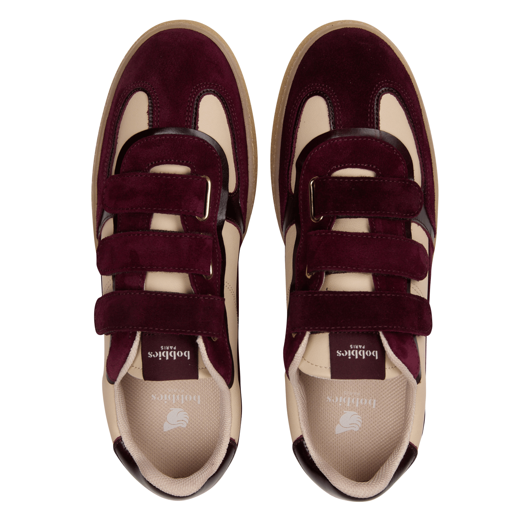 Sneaker mit Klettverschluss aus Lammleder BOBBIES Pflaume