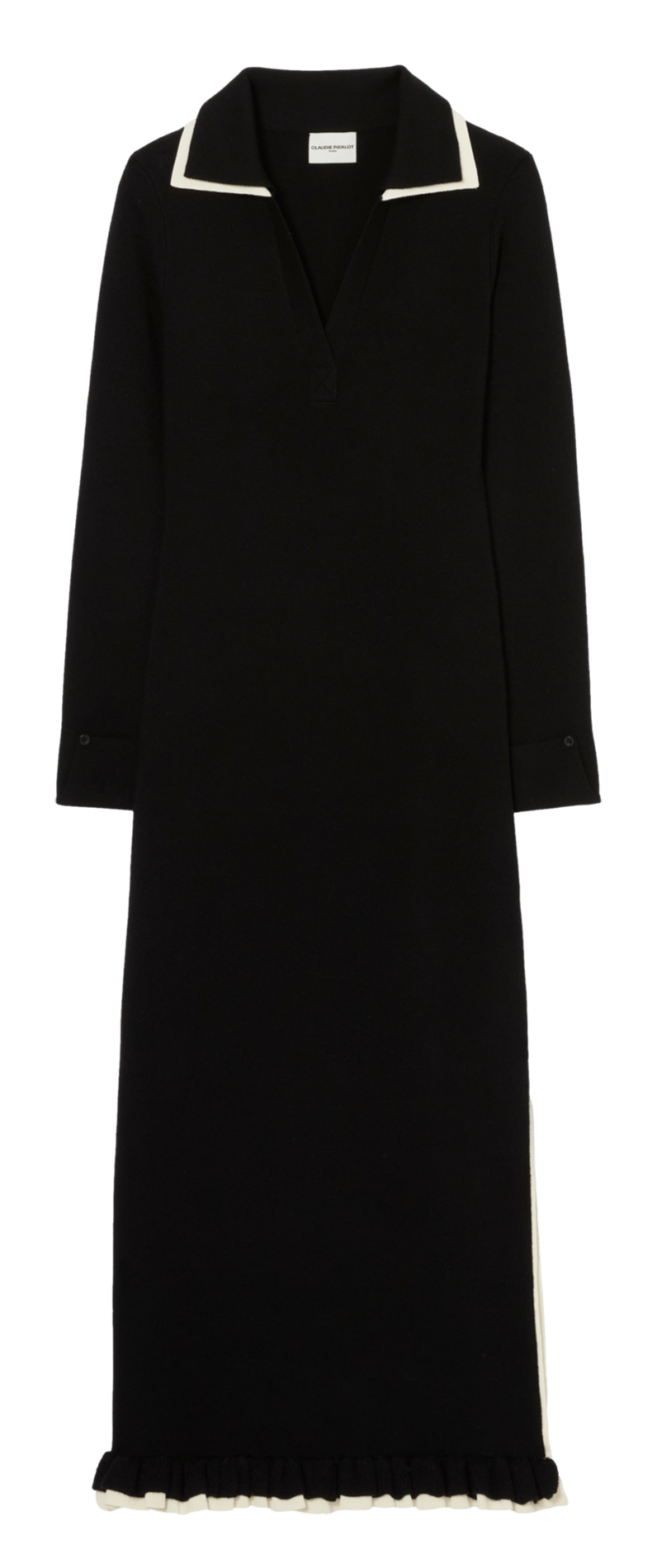 Robe longue moulante encolure V CLAUDIE PIERLOT Noir