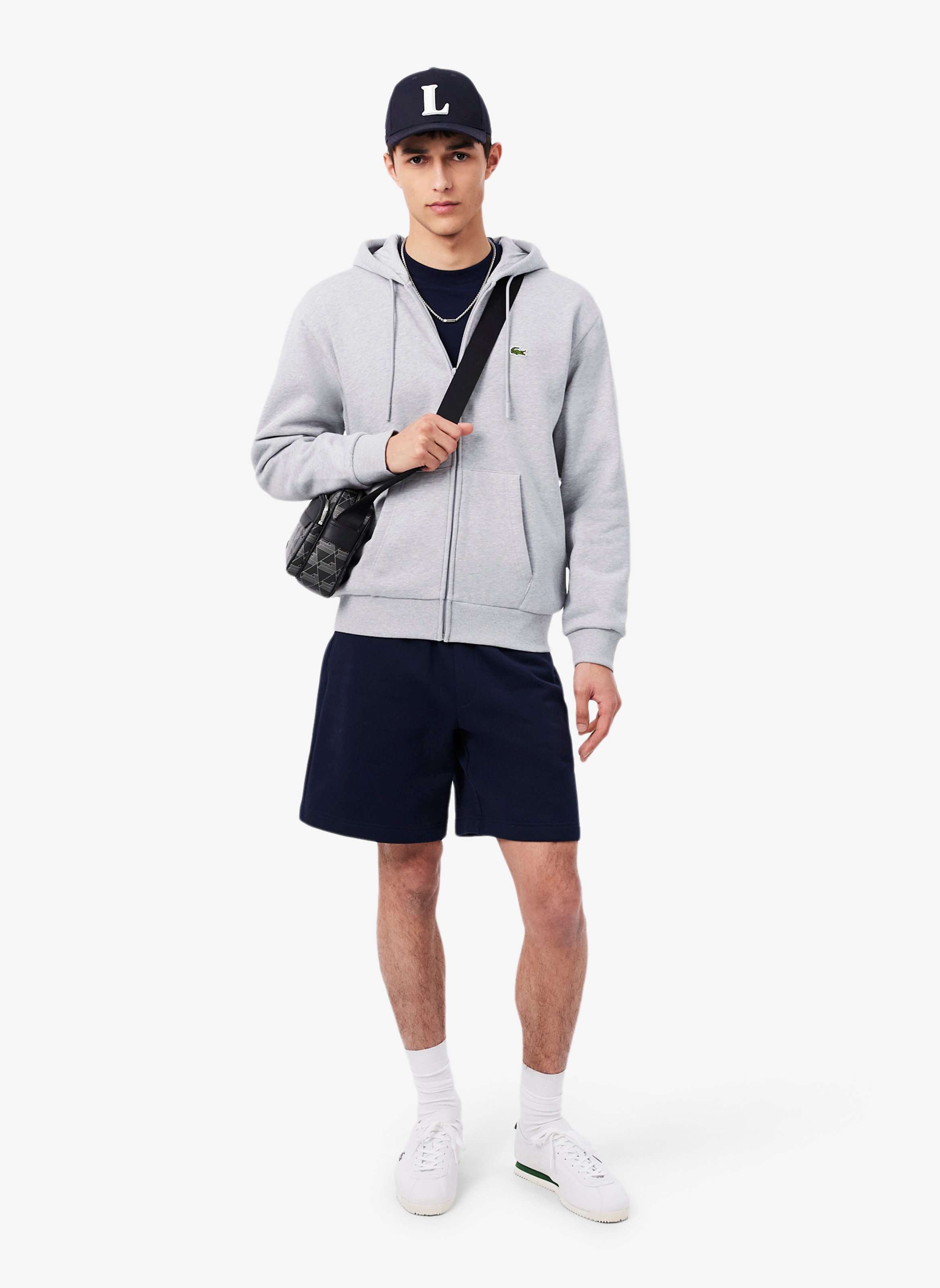 Cotton-blend hoodie LACOSTE Grey