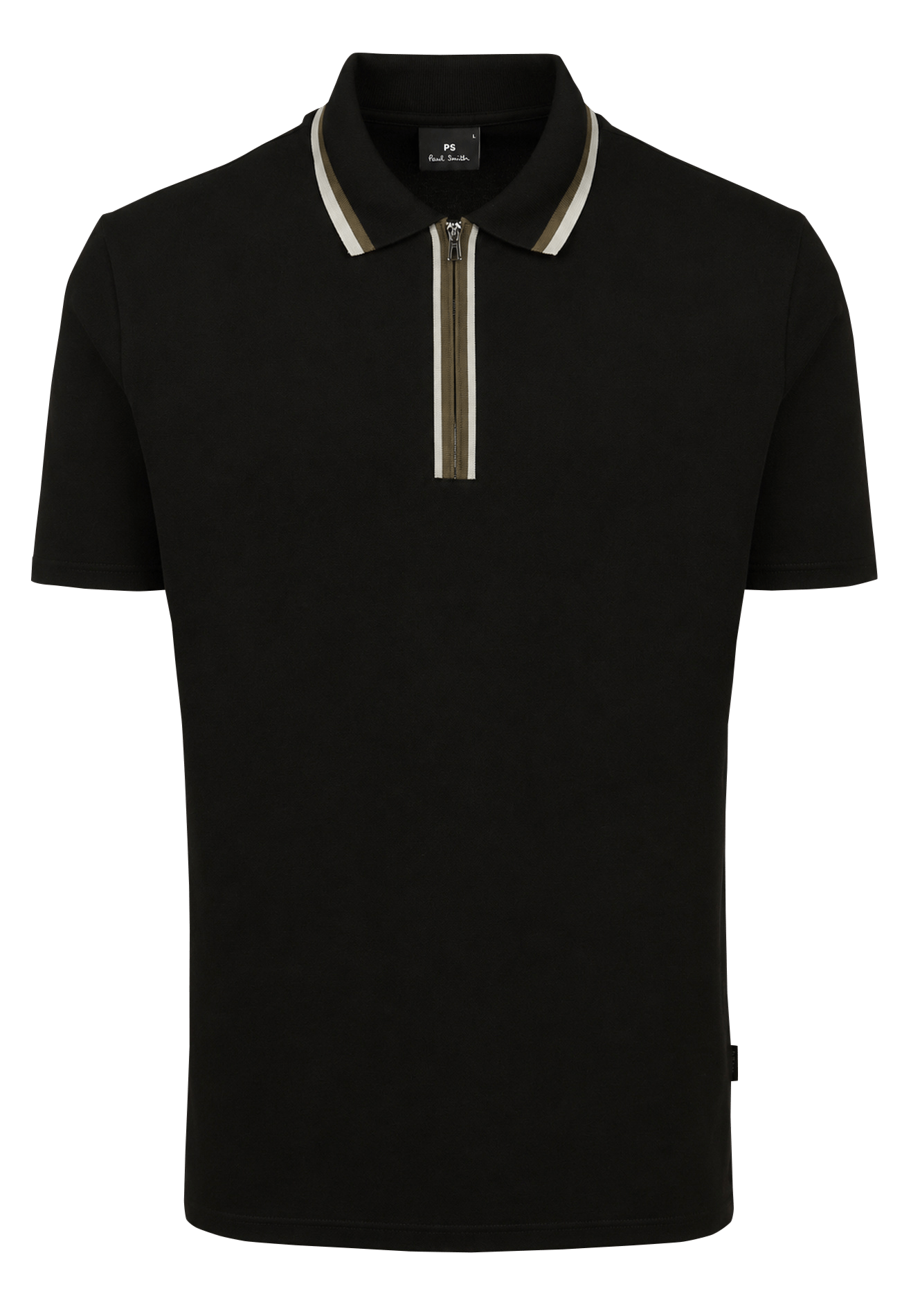 Straight fit short-sleeve polo in blended organic cotton PAUL SMITH Black