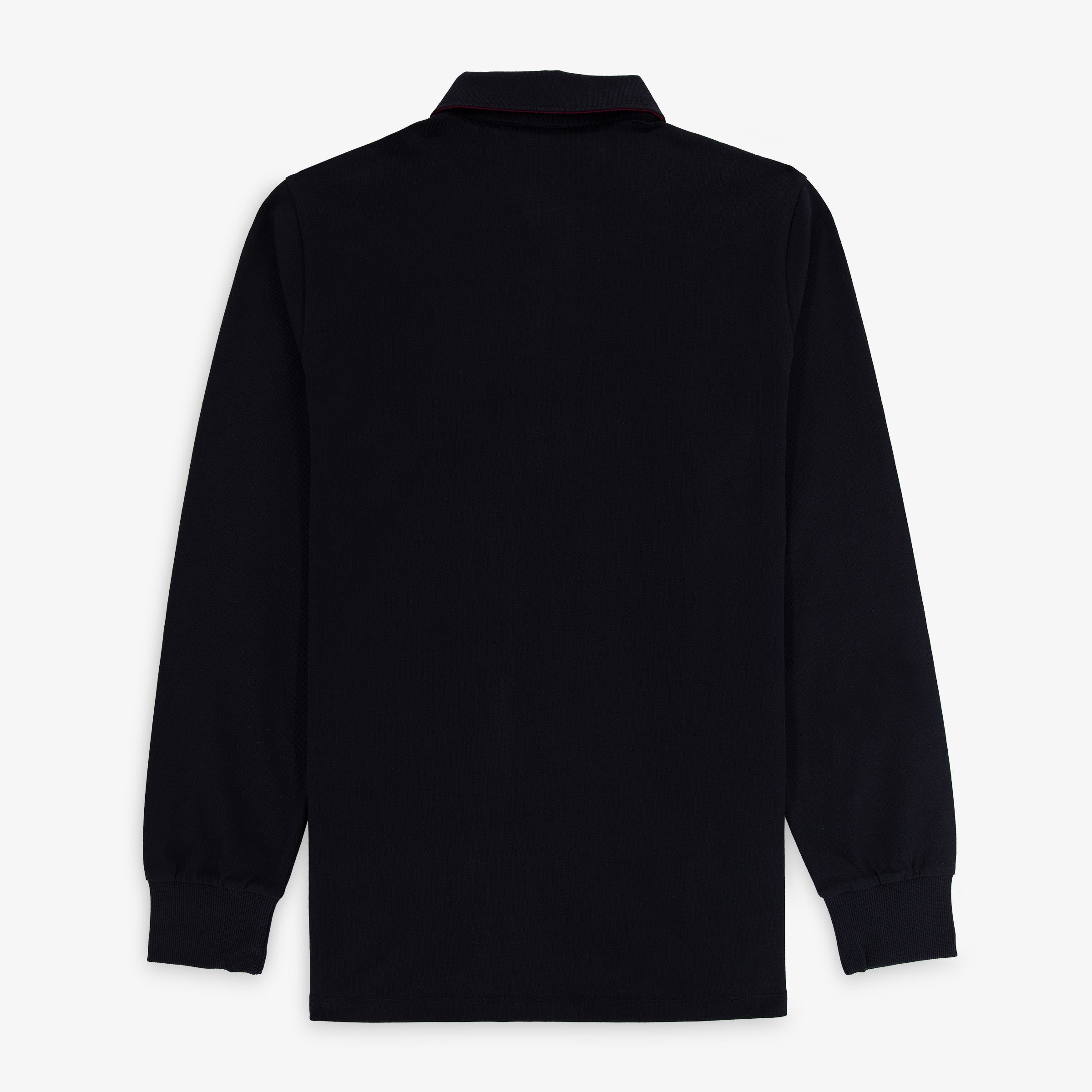 Long-sleeved cotton rugby shirt SERGE BLANCO Black
