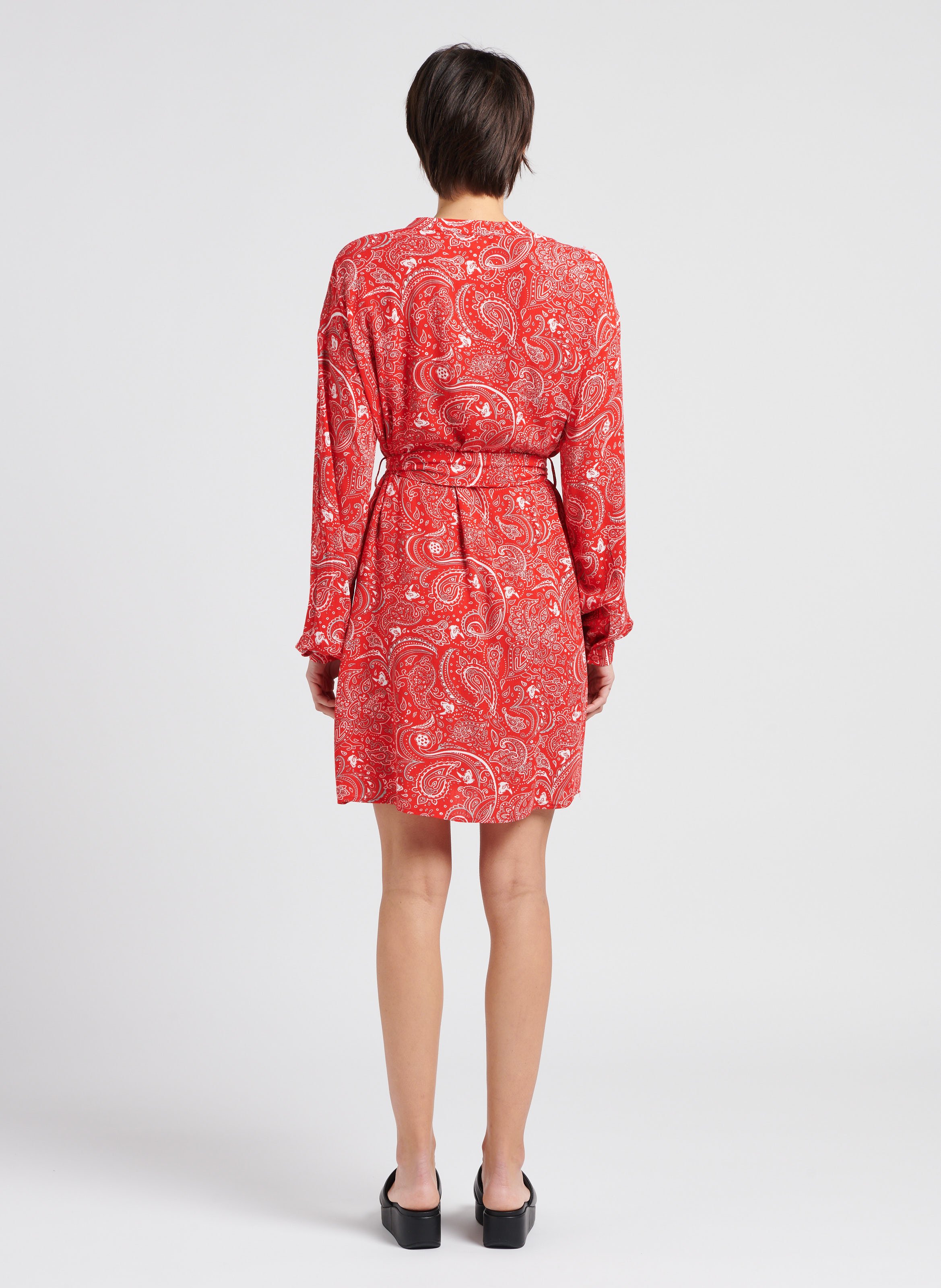 Robe chemise droite imprimée VILA Rouge