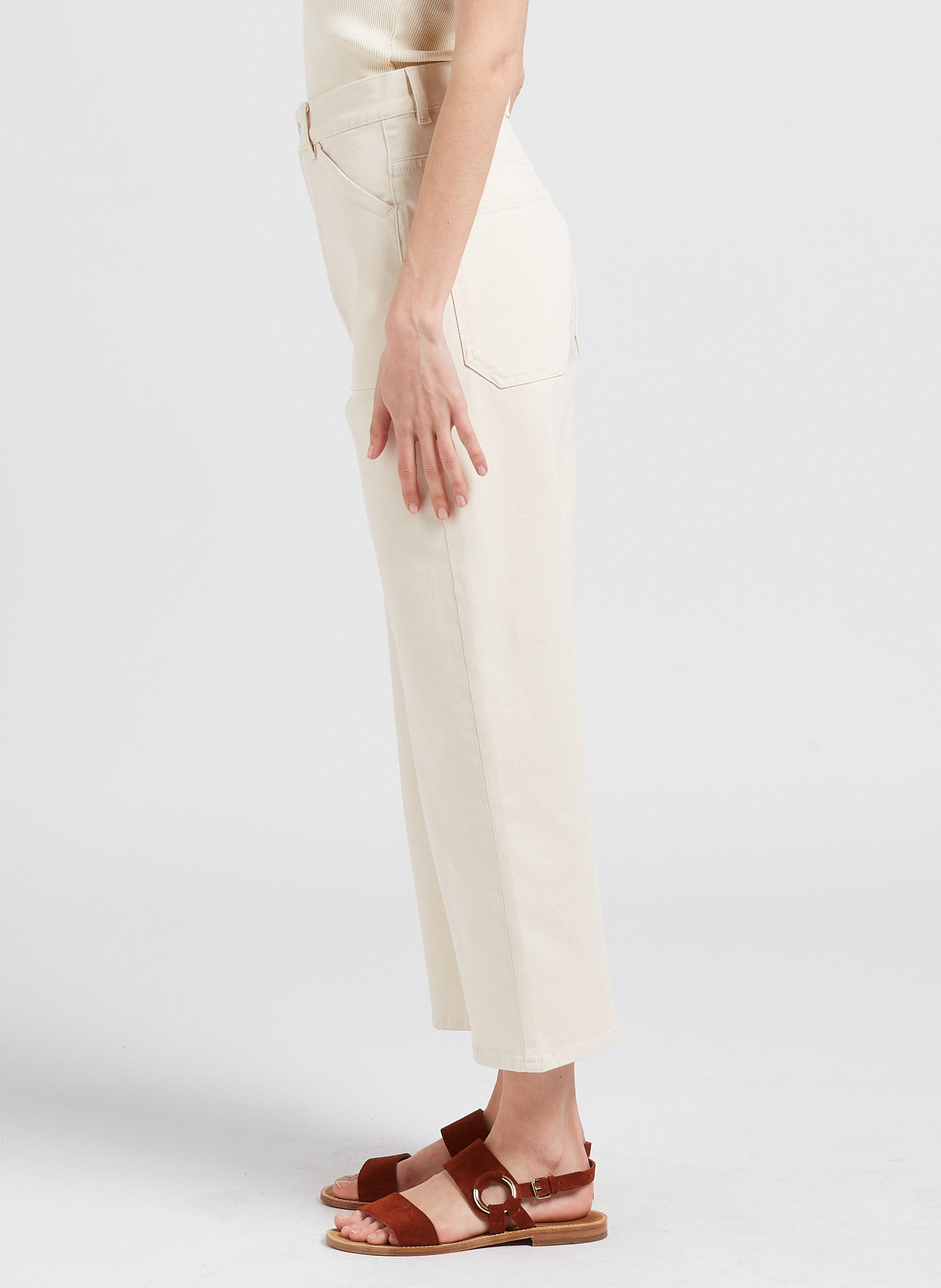 Jean cropped en coton stretch  ACQUAVERDE Blanc